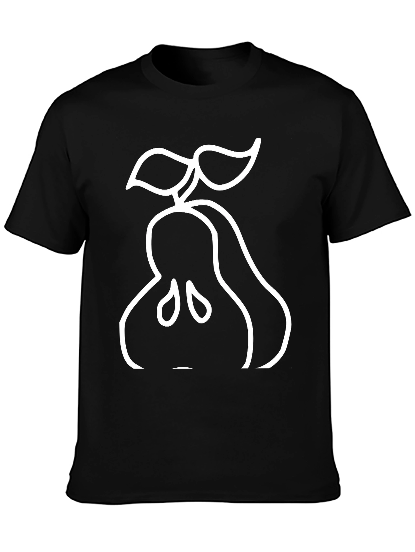 Pear Outline Graphic Black Tee