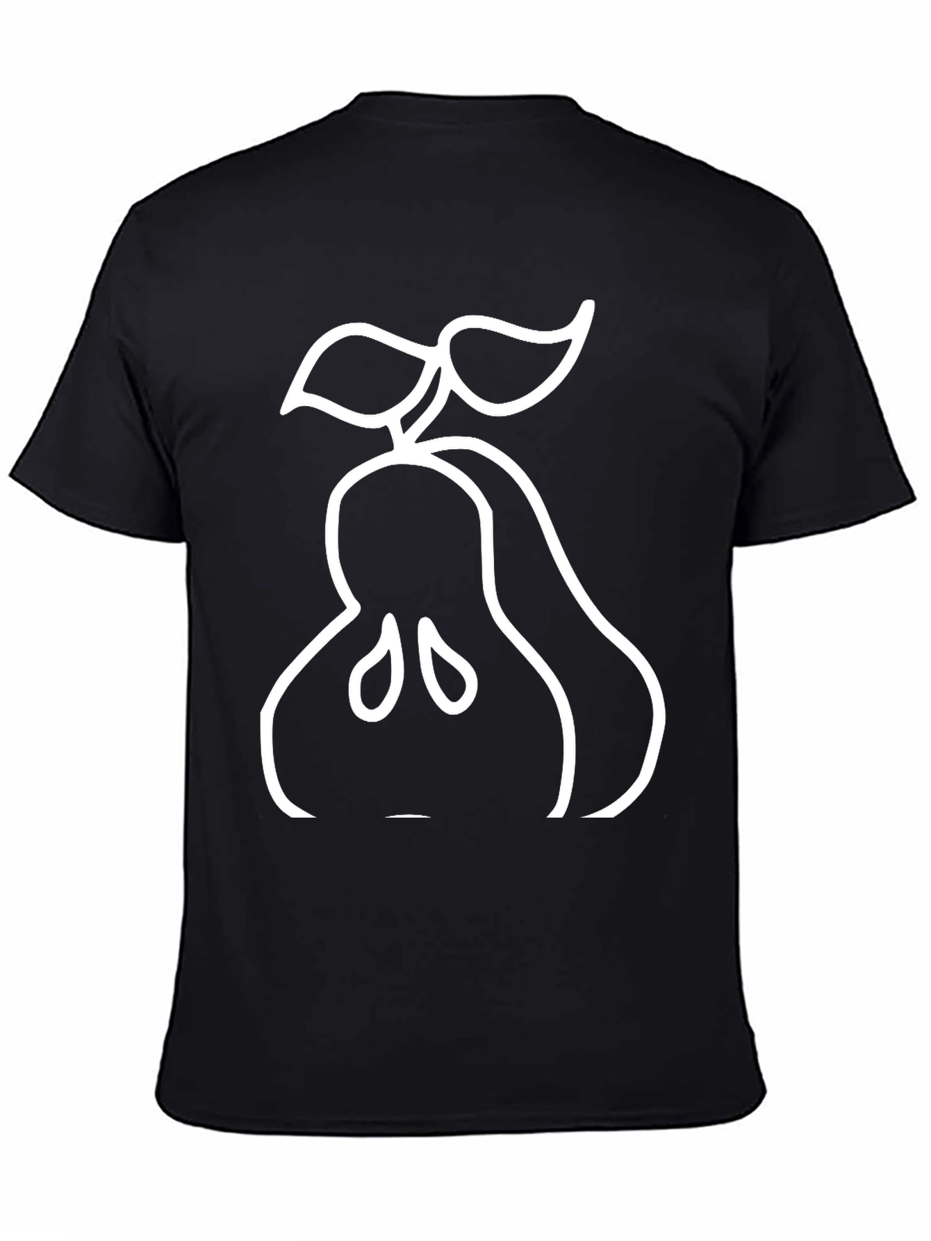 Pear Outline Graphic Black Tee