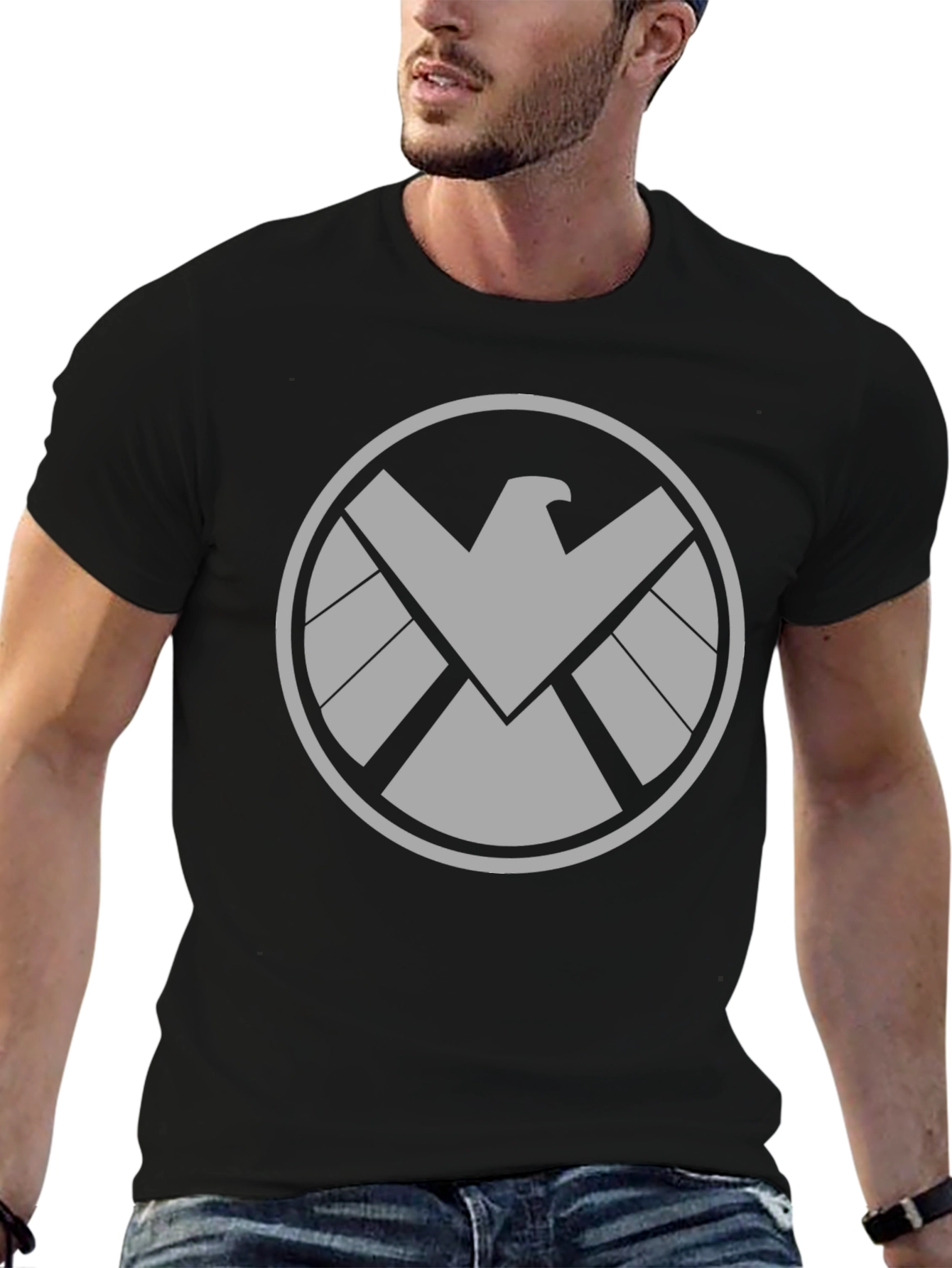 S.H.I.E.L.D. Logo T-Shirt - Black Cotton Blend Graphic Tee