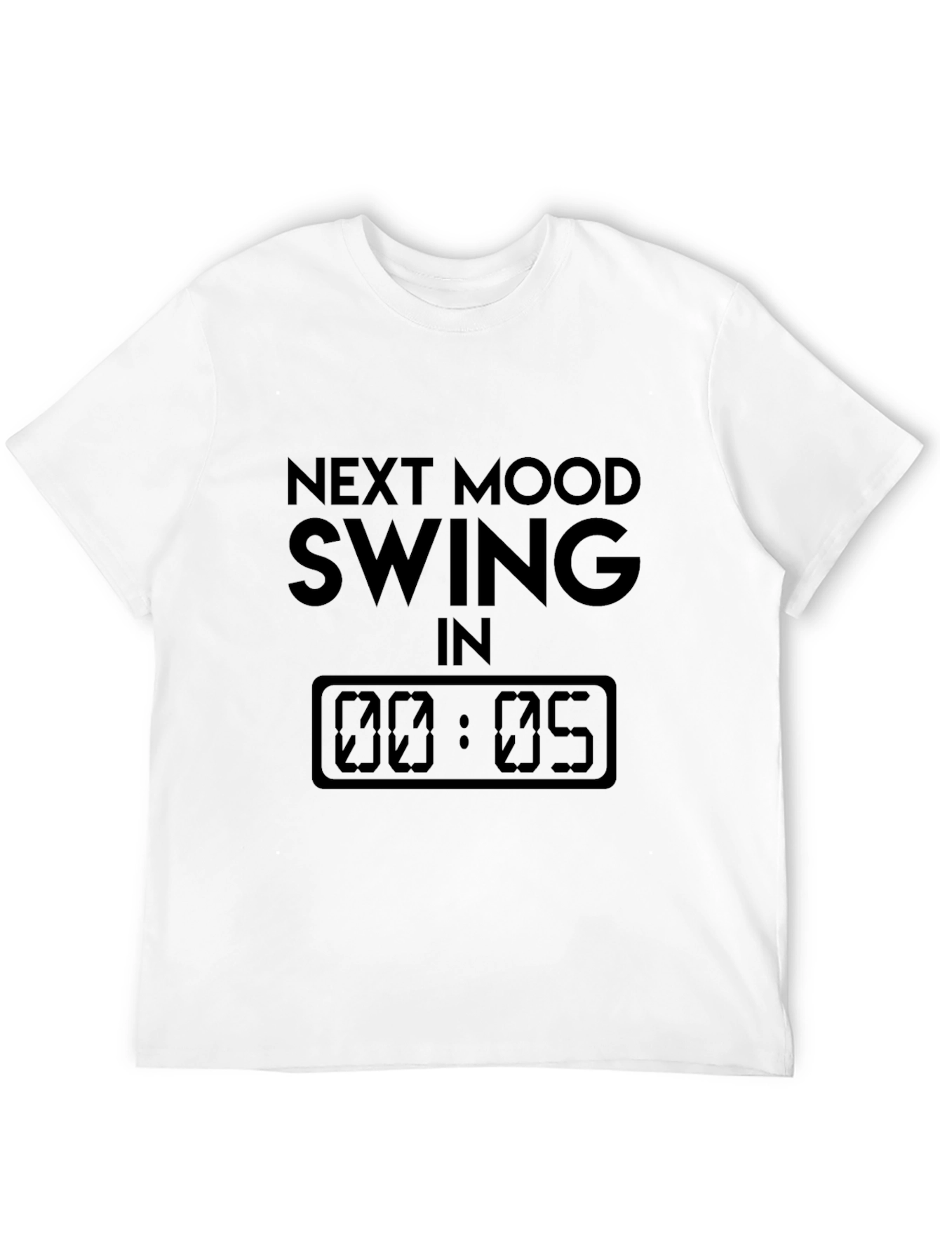 Humorous Next Mood Swing Black Graphic T-Shirt