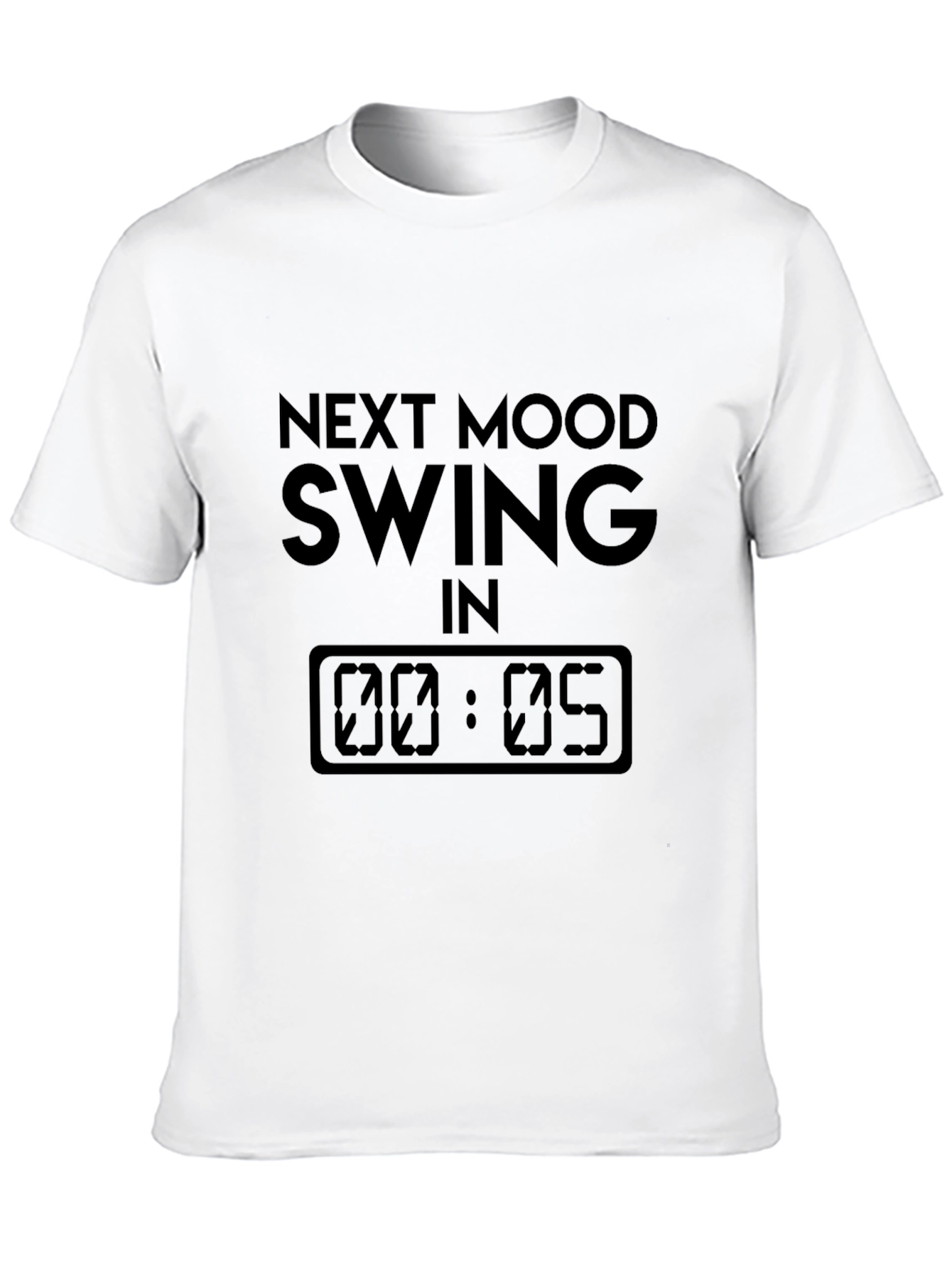 Humorous Next Mood Swing Black Graphic T-Shirt