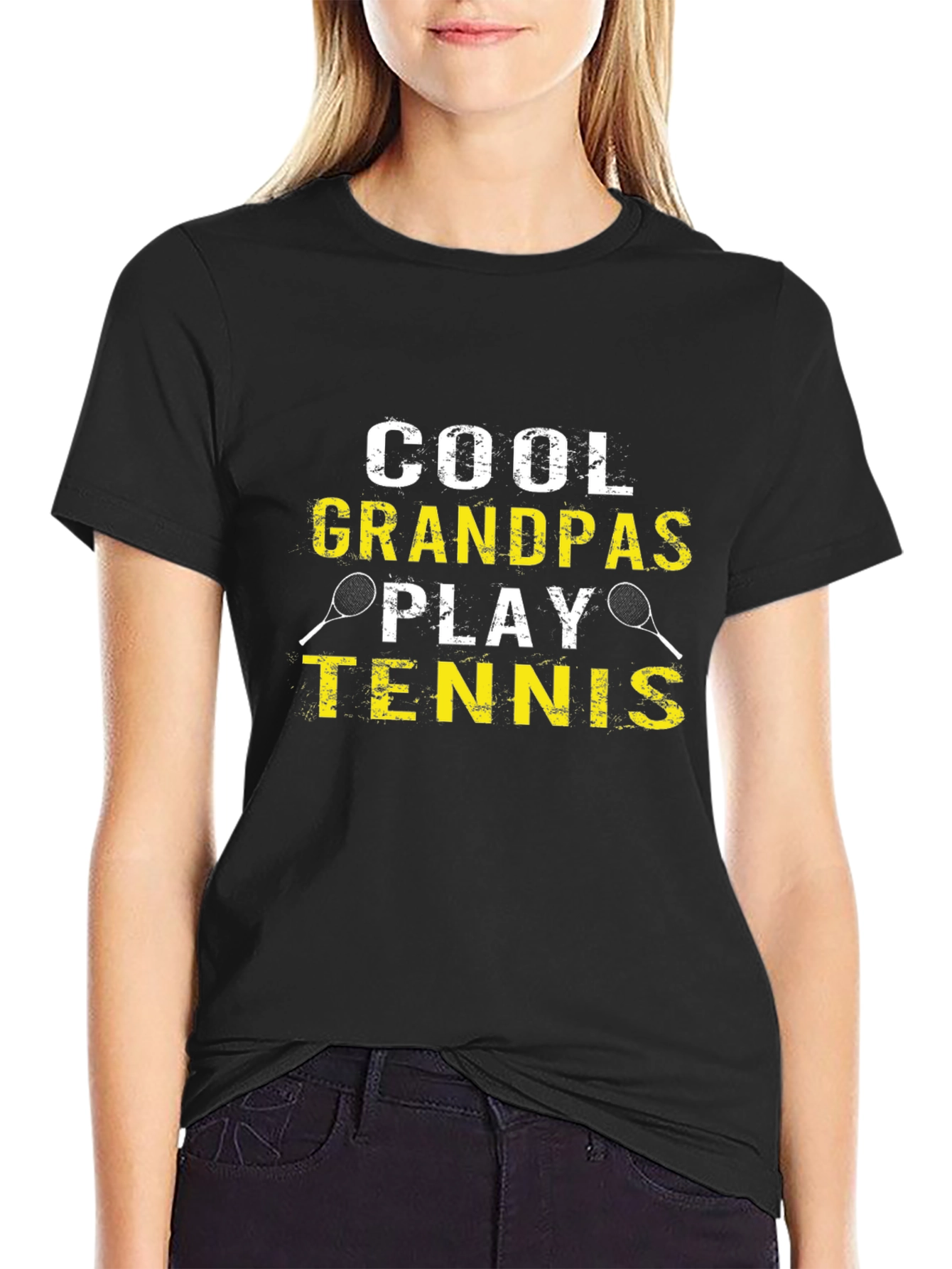 Cool Grandpas Play Tennis Graphic Tee