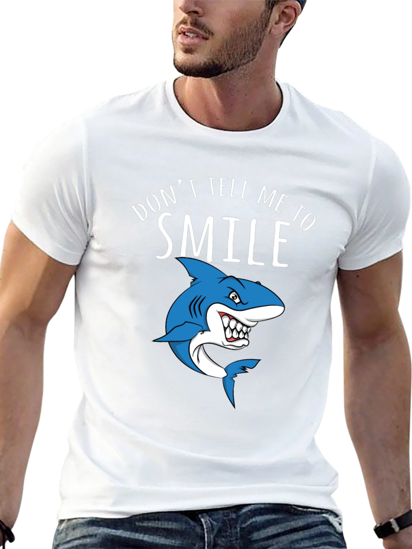 Shark Smile Graphic Tee - Black