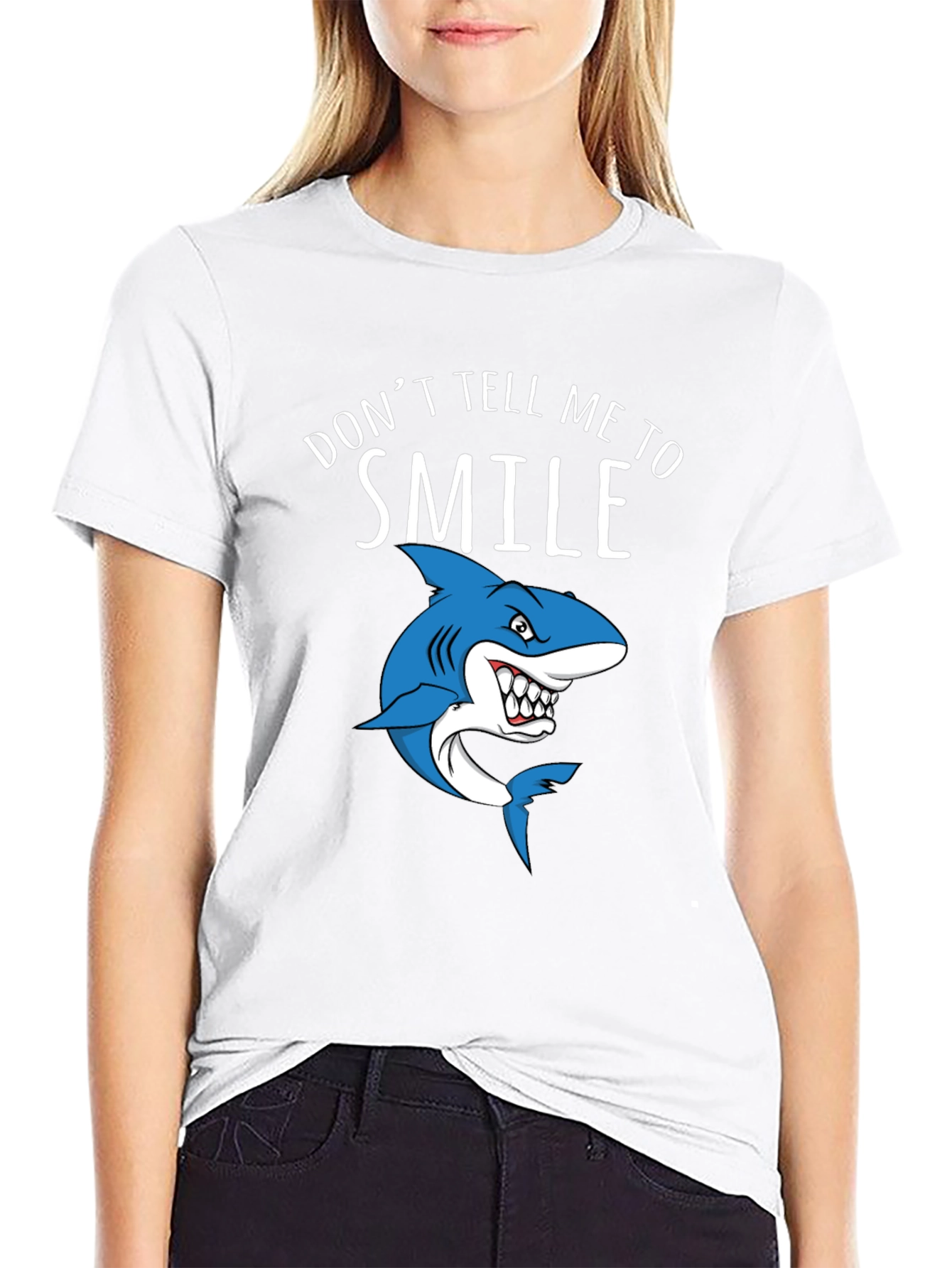 Shark Smile Graphic Tee - Black