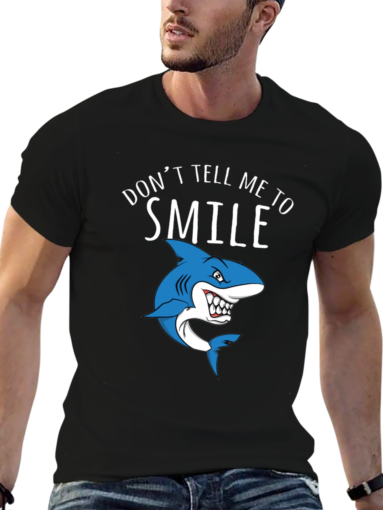 Shark Smile Graphic Tee - Black