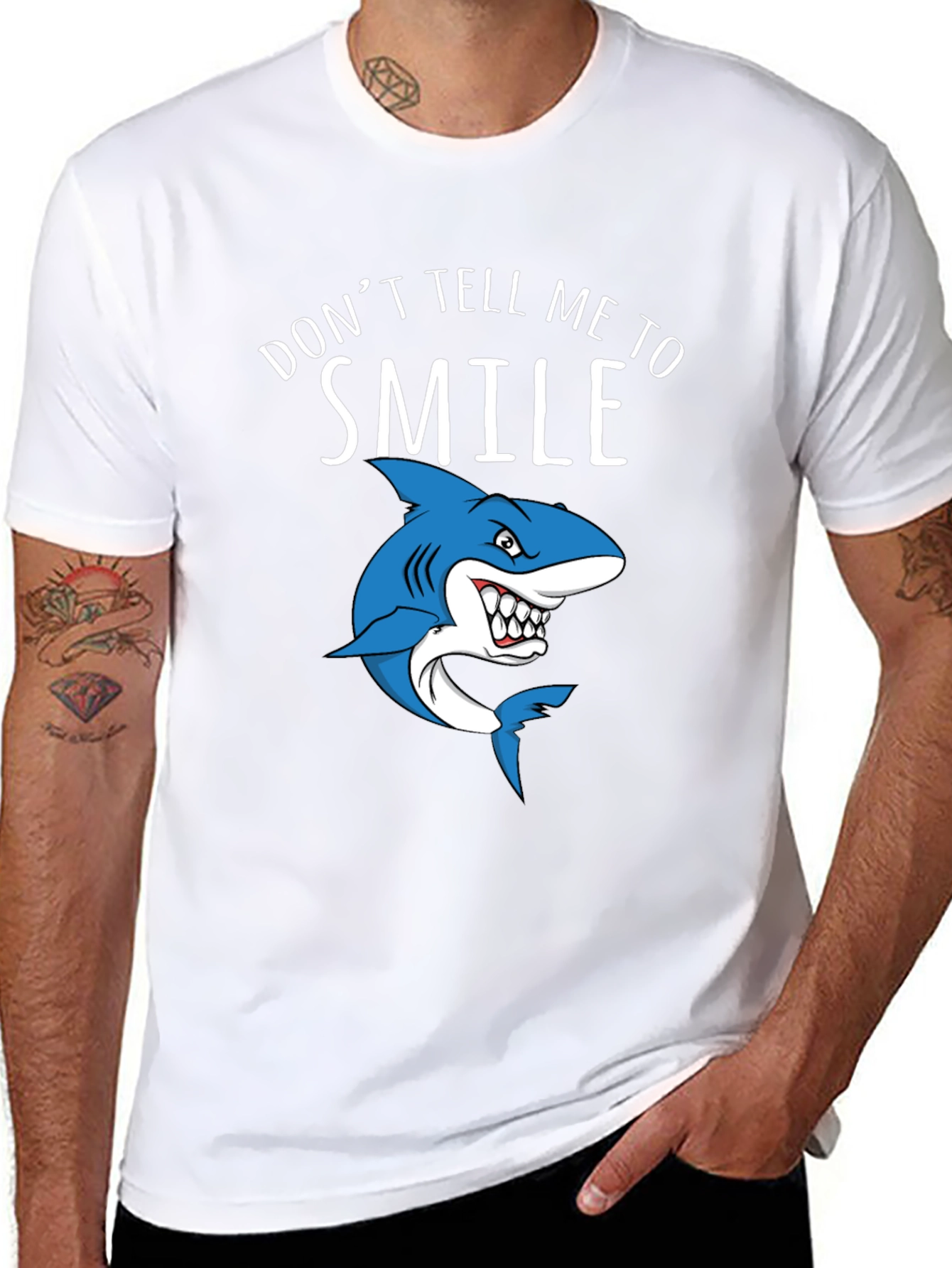 Shark Smile Graphic Tee - Black