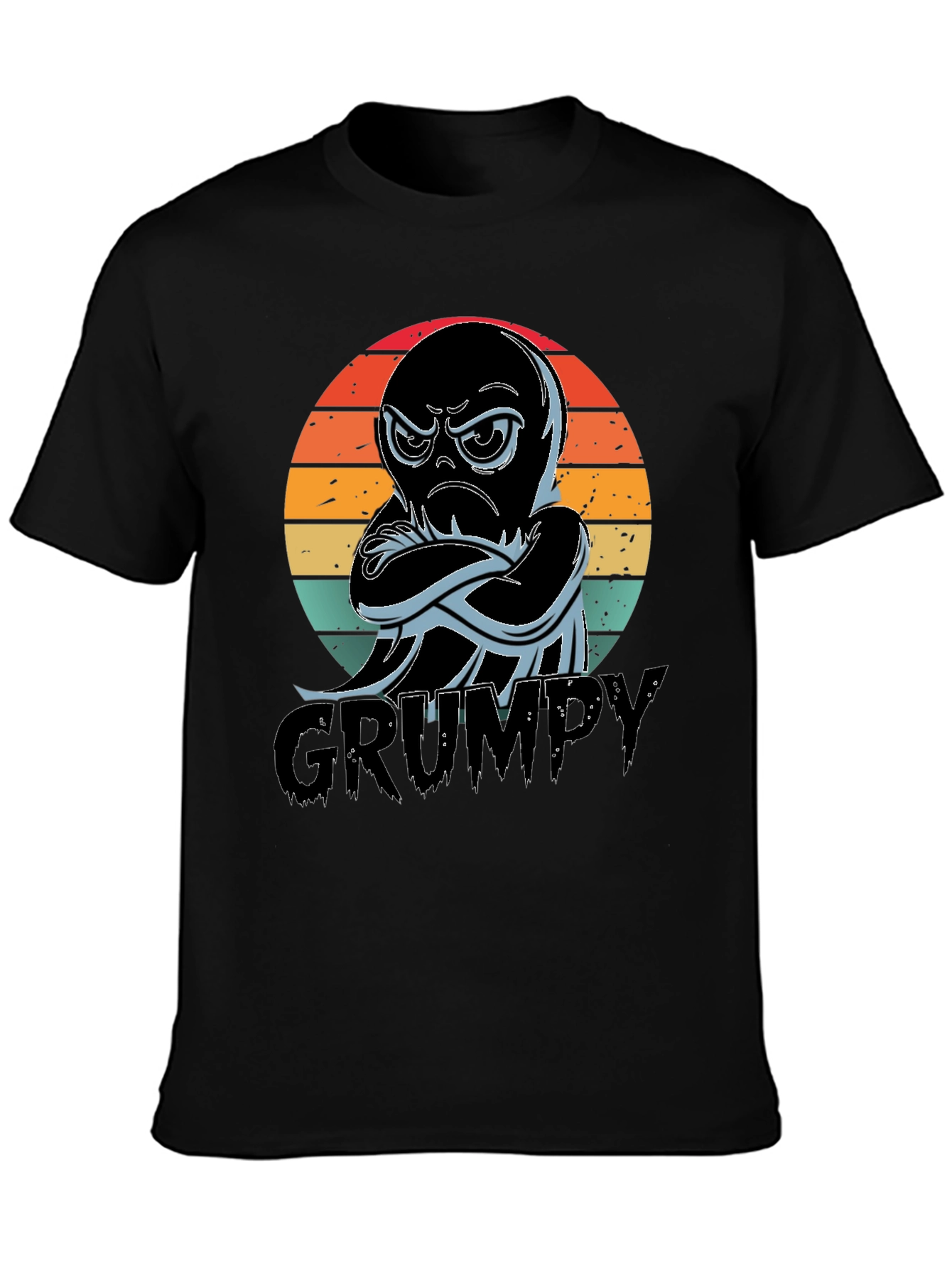 Grumpy Octopus T-Shirt - Mens Black Tee