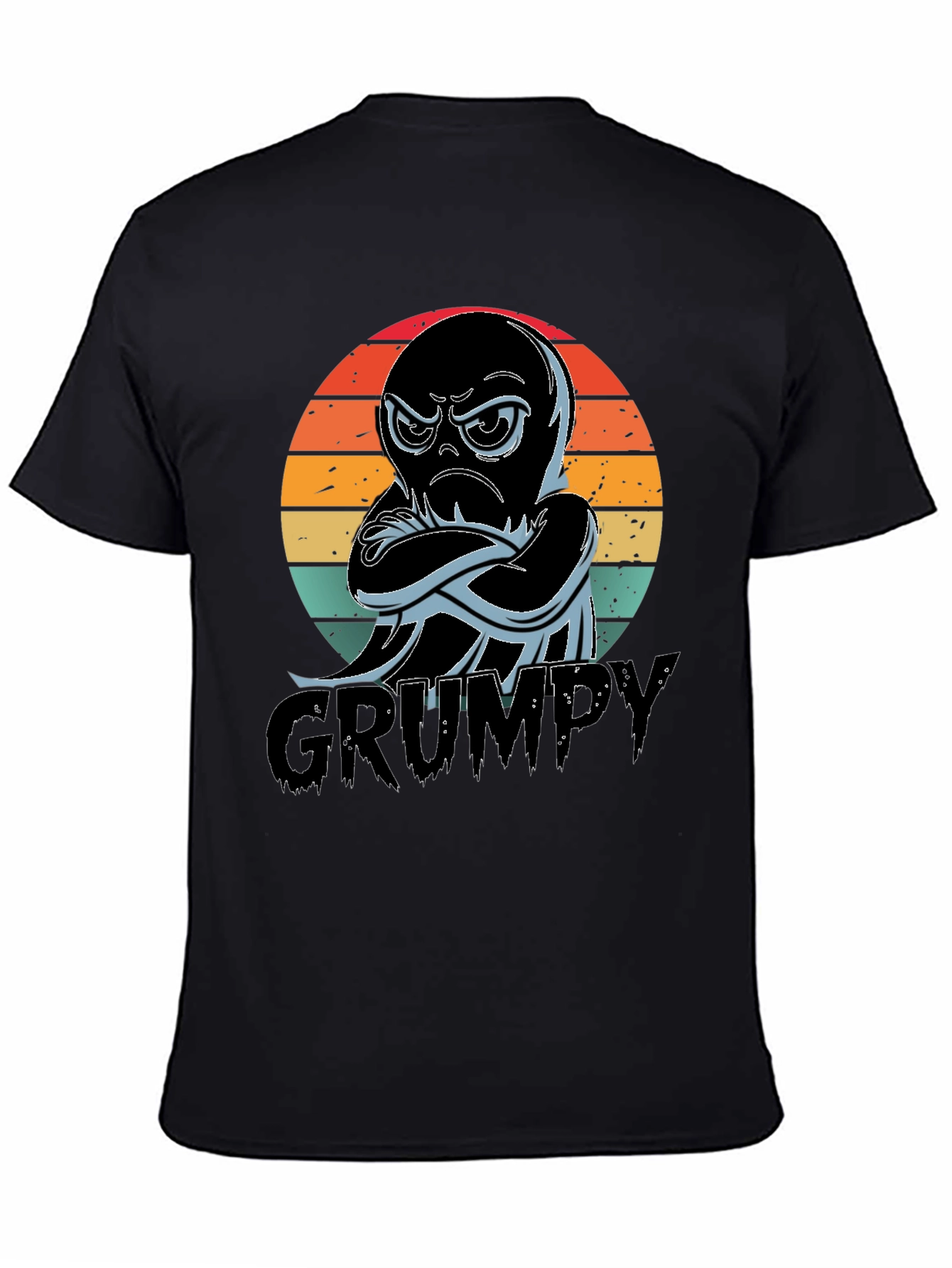 Grumpy Octopus T-Shirt - Mens Black Tee