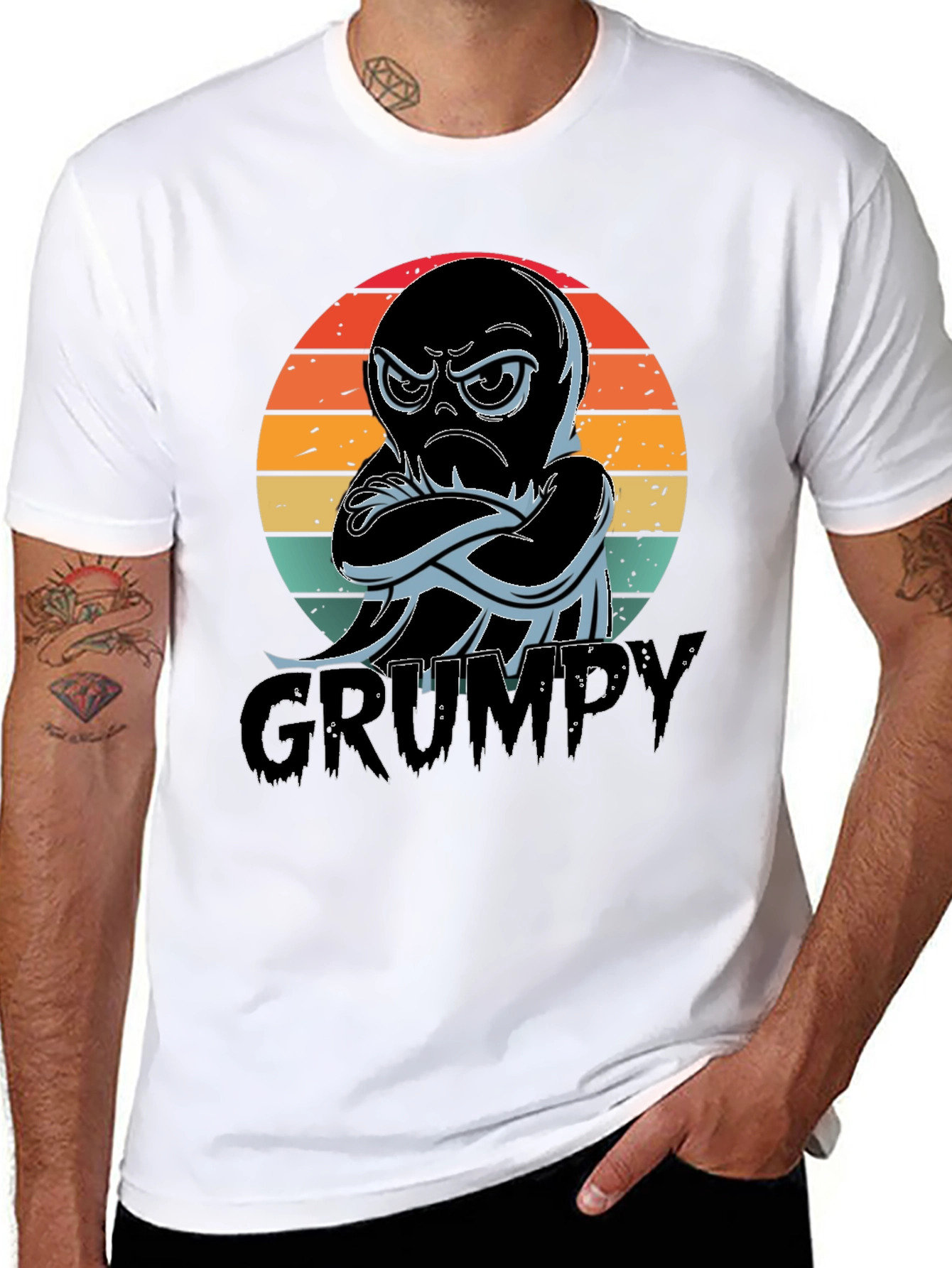 Grumpy Octopus T-Shirt - Mens Black Tee