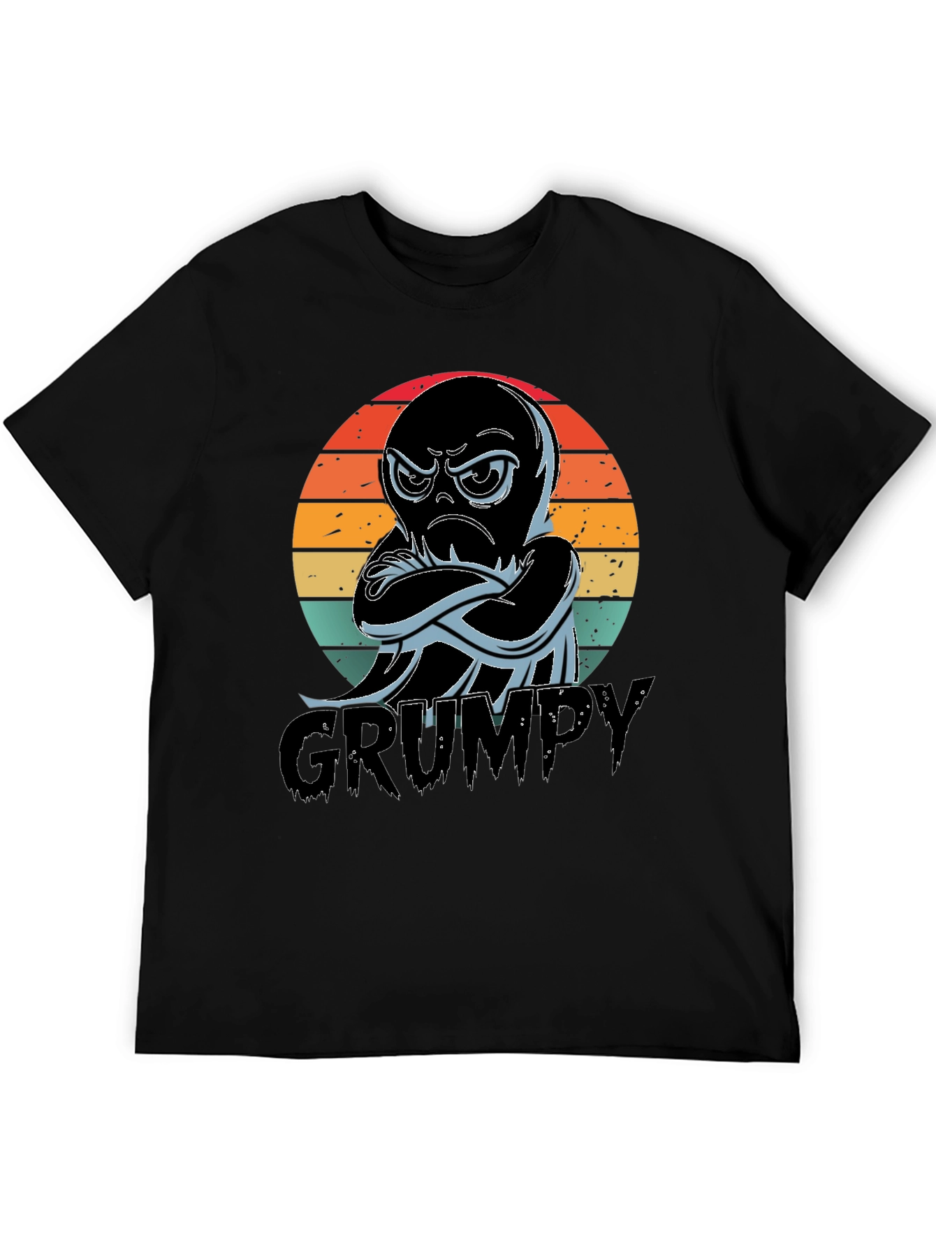 Grumpy Octopus T-Shirt - Mens Black Tee