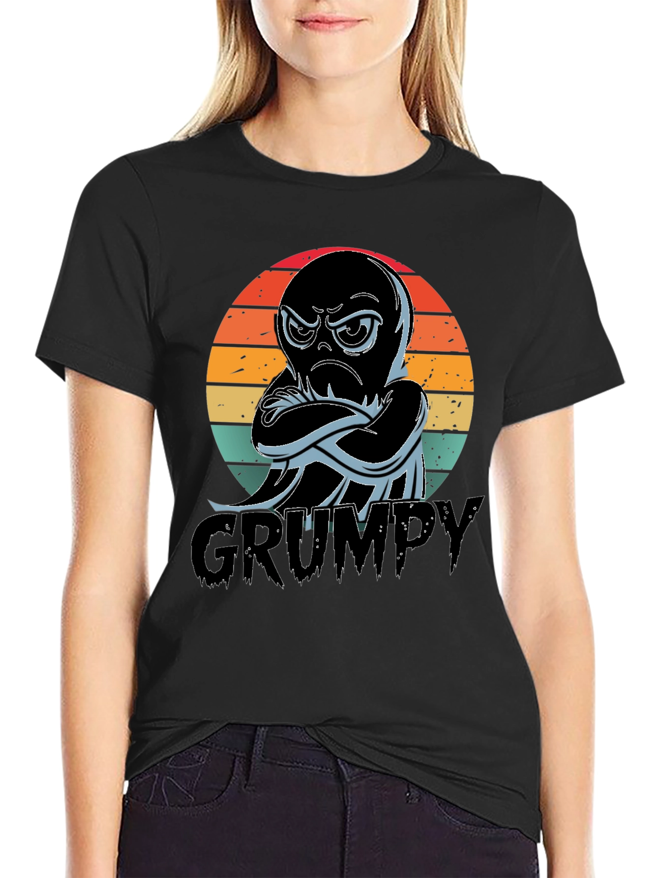 Grumpy Octopus T-Shirt - Mens Black Tee