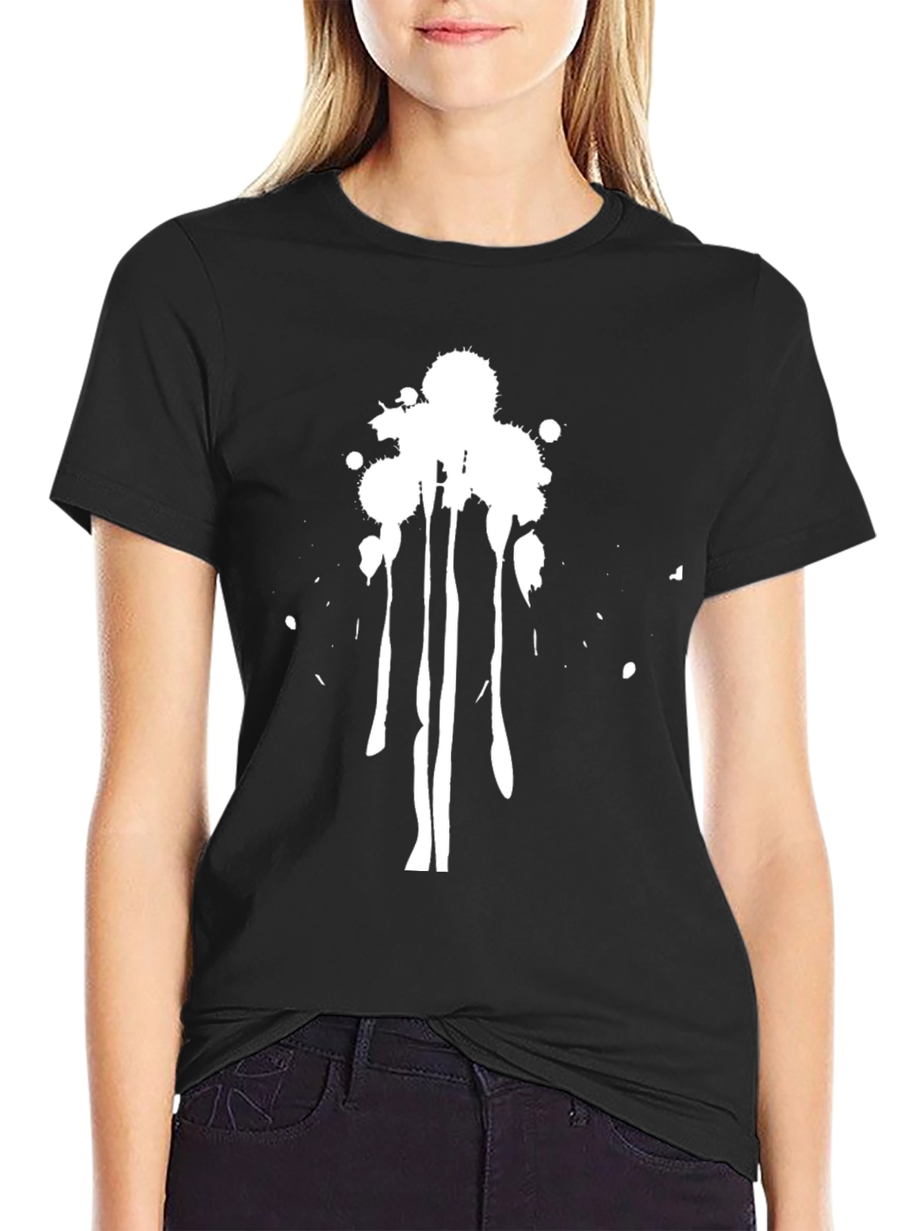 Abstract Splatter Graphic Tee - Mens Black T-Shirt