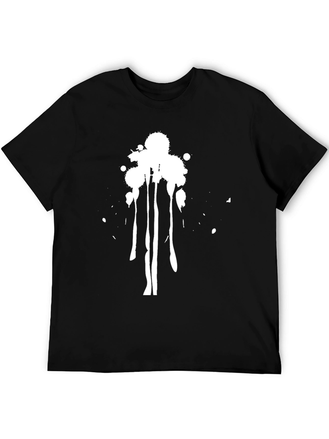 Abstract Splatter Graphic Tee - Mens Black T-Shirt