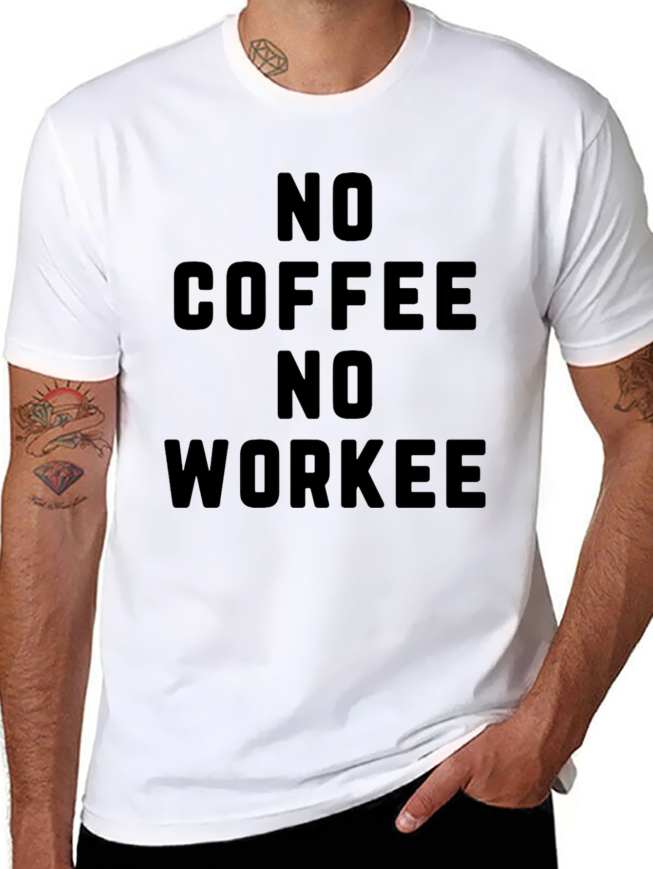 No Coffee No Workee Black Graphic Tee