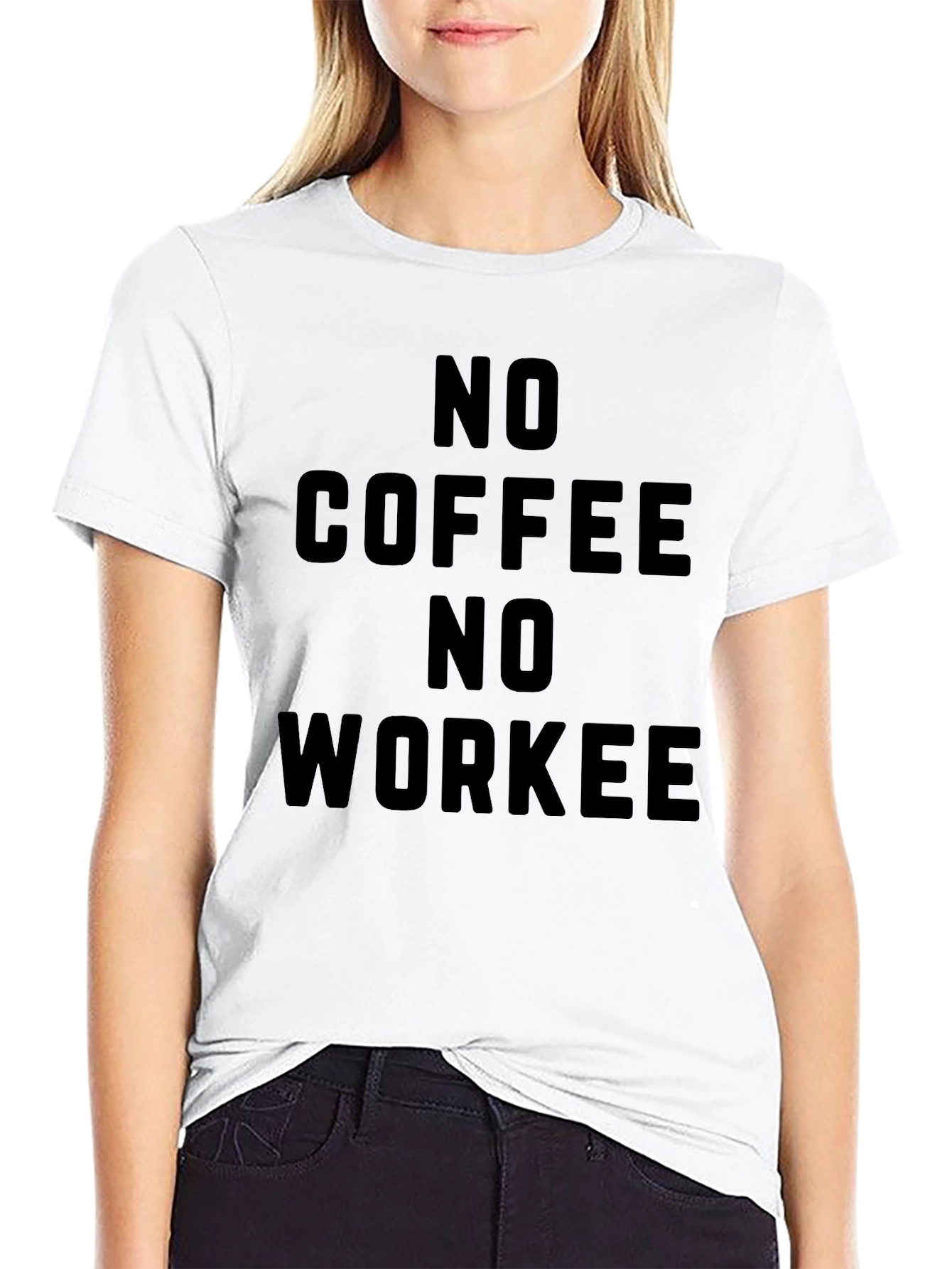 No Coffee No Workee Black Graphic Tee