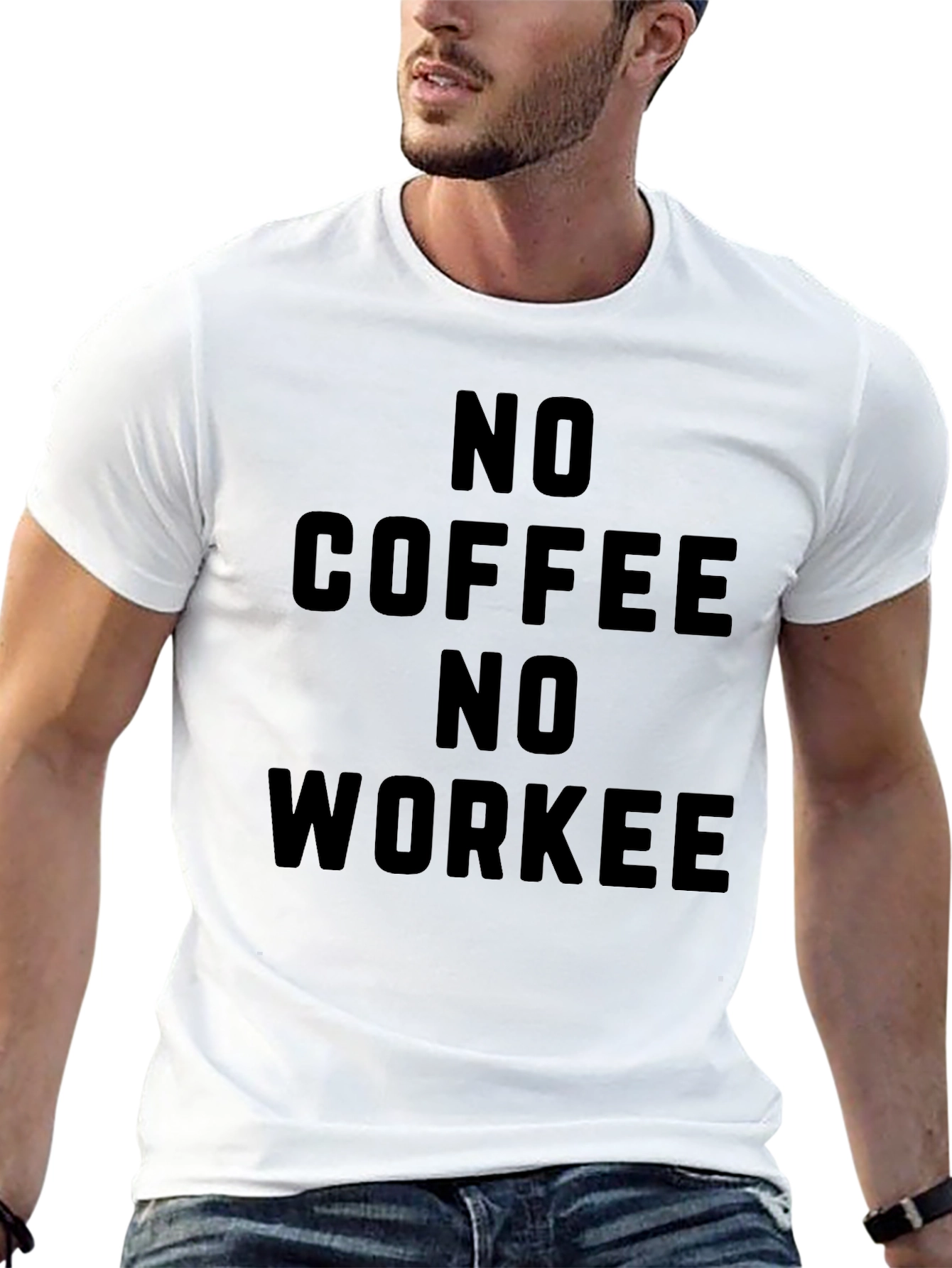 No Coffee No Workee Black Graphic Tee