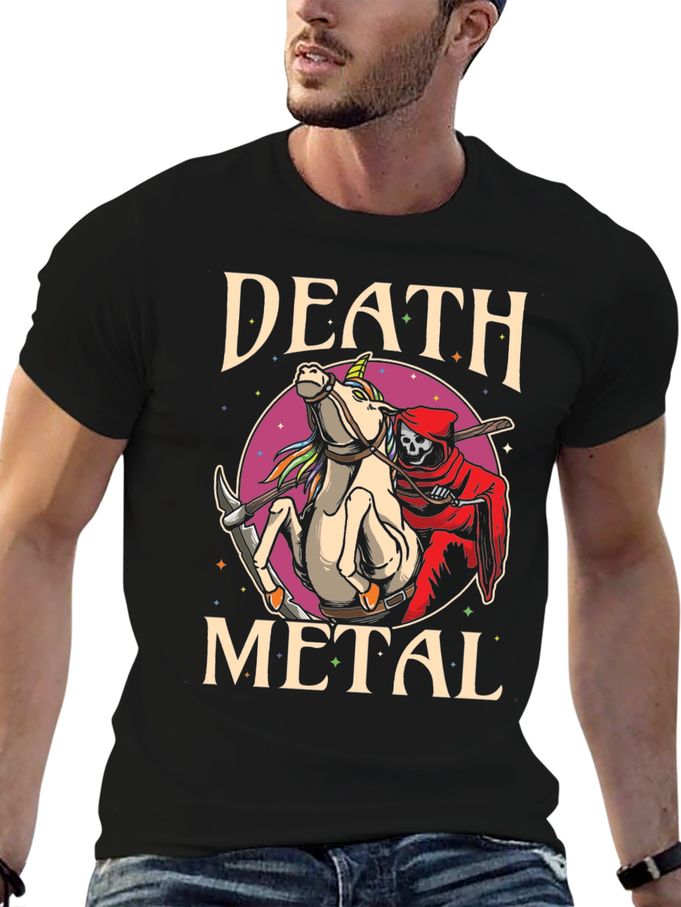 Death Metal Unicorn Graphic Tee