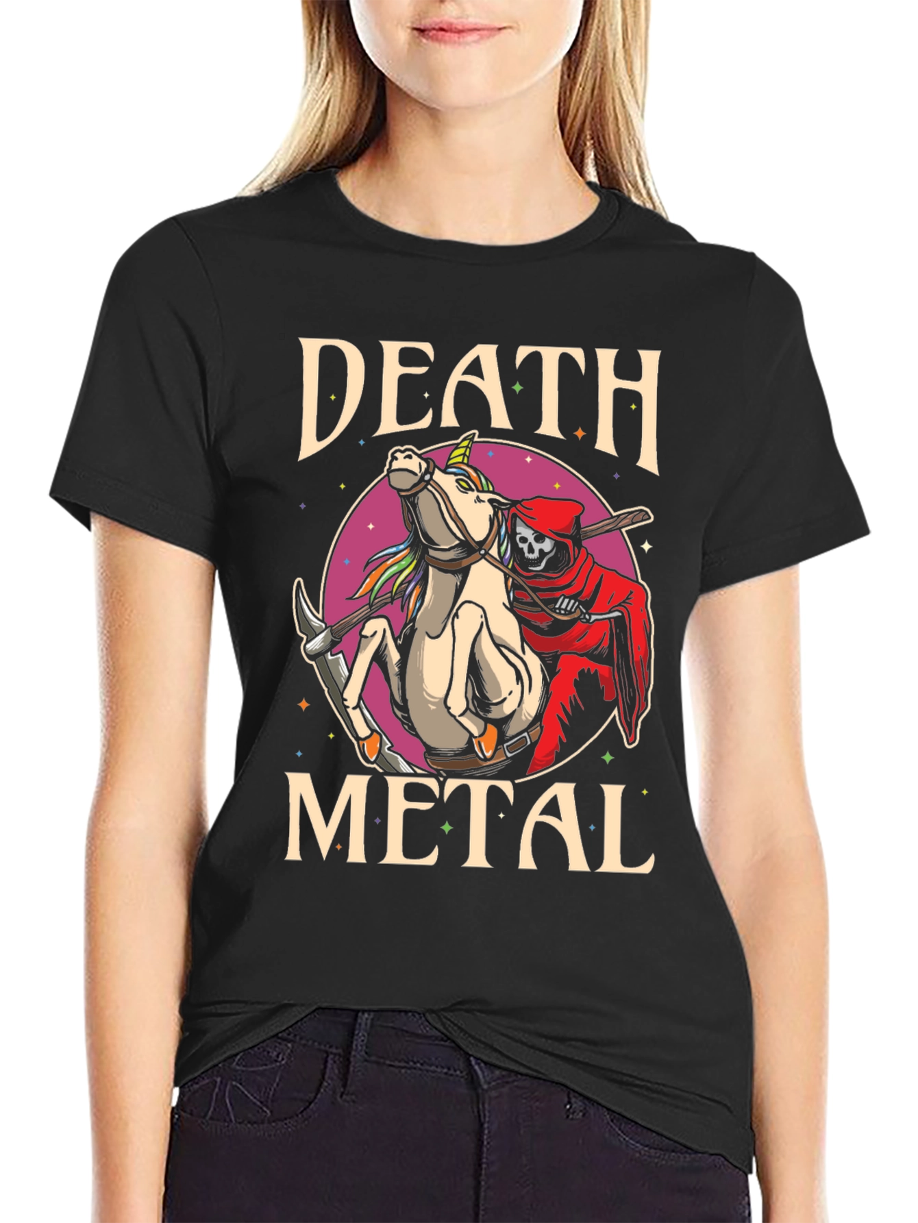 Death Metal Unicorn Graphic Tee