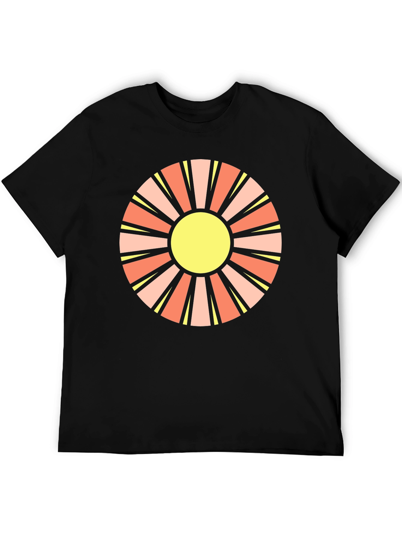 Retro Sun Graphic Black T-Shirt