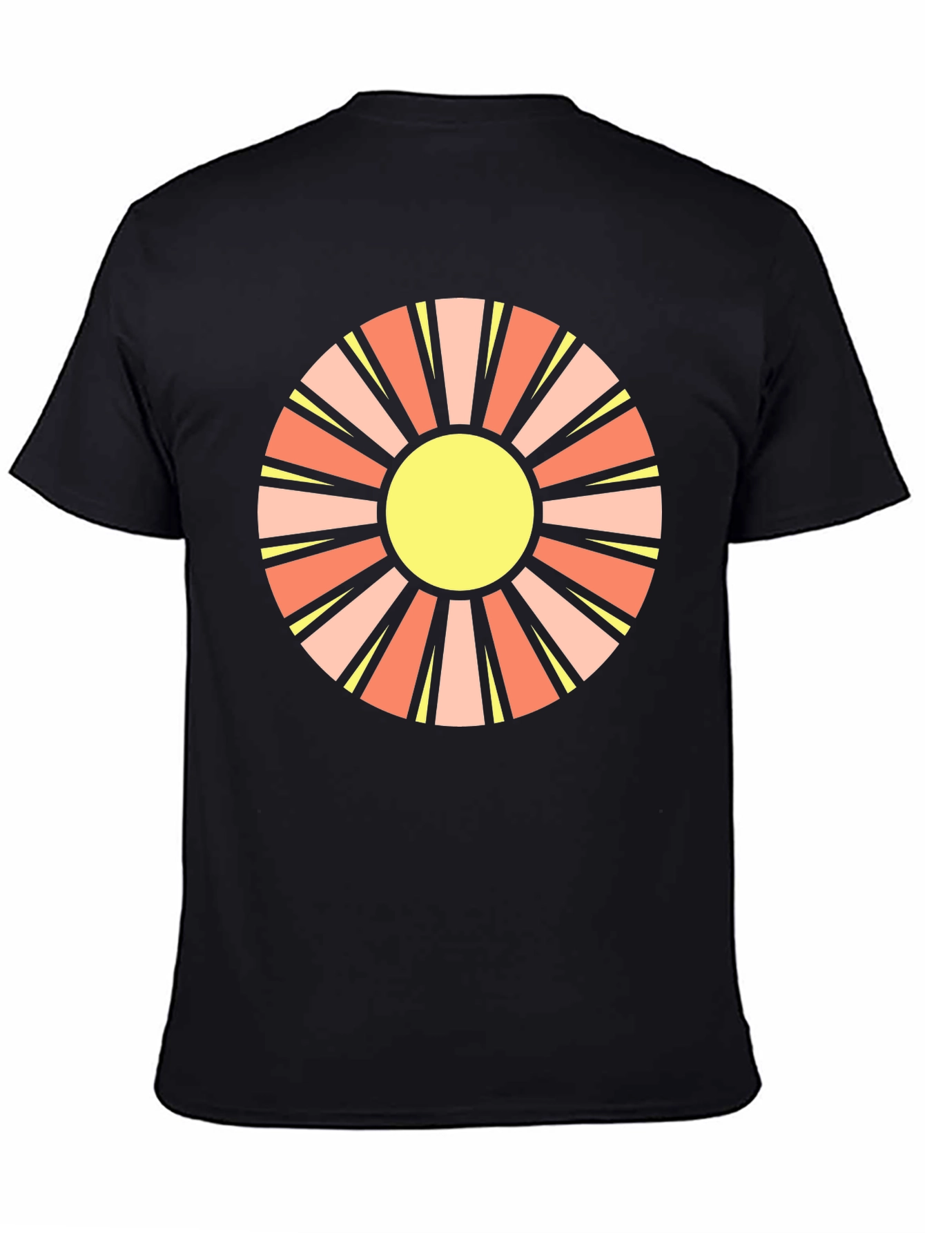 Retro Sun Graphic Black T-Shirt