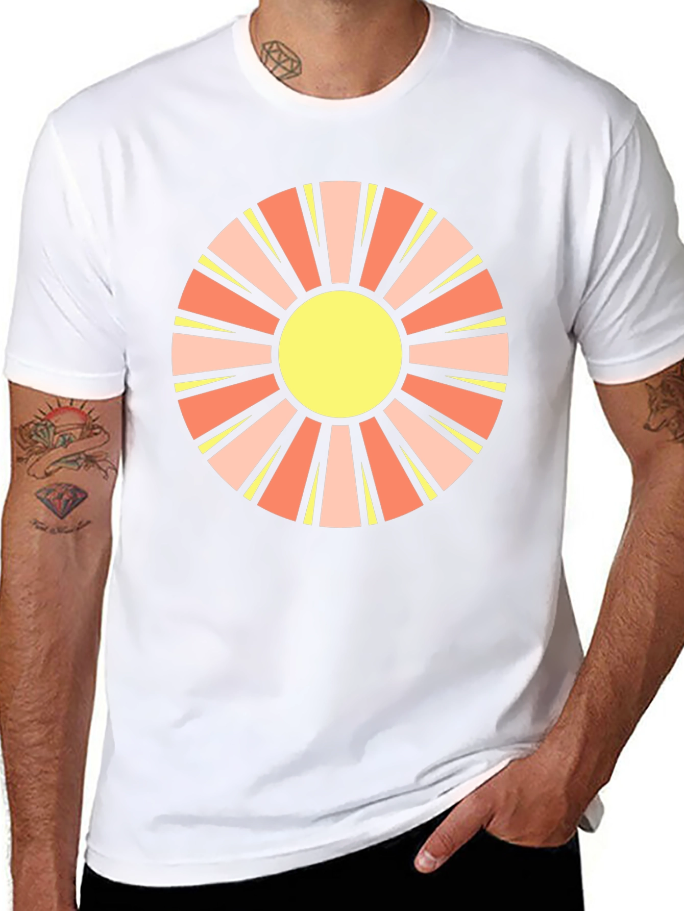 Retro Sun Graphic Black T-Shirt