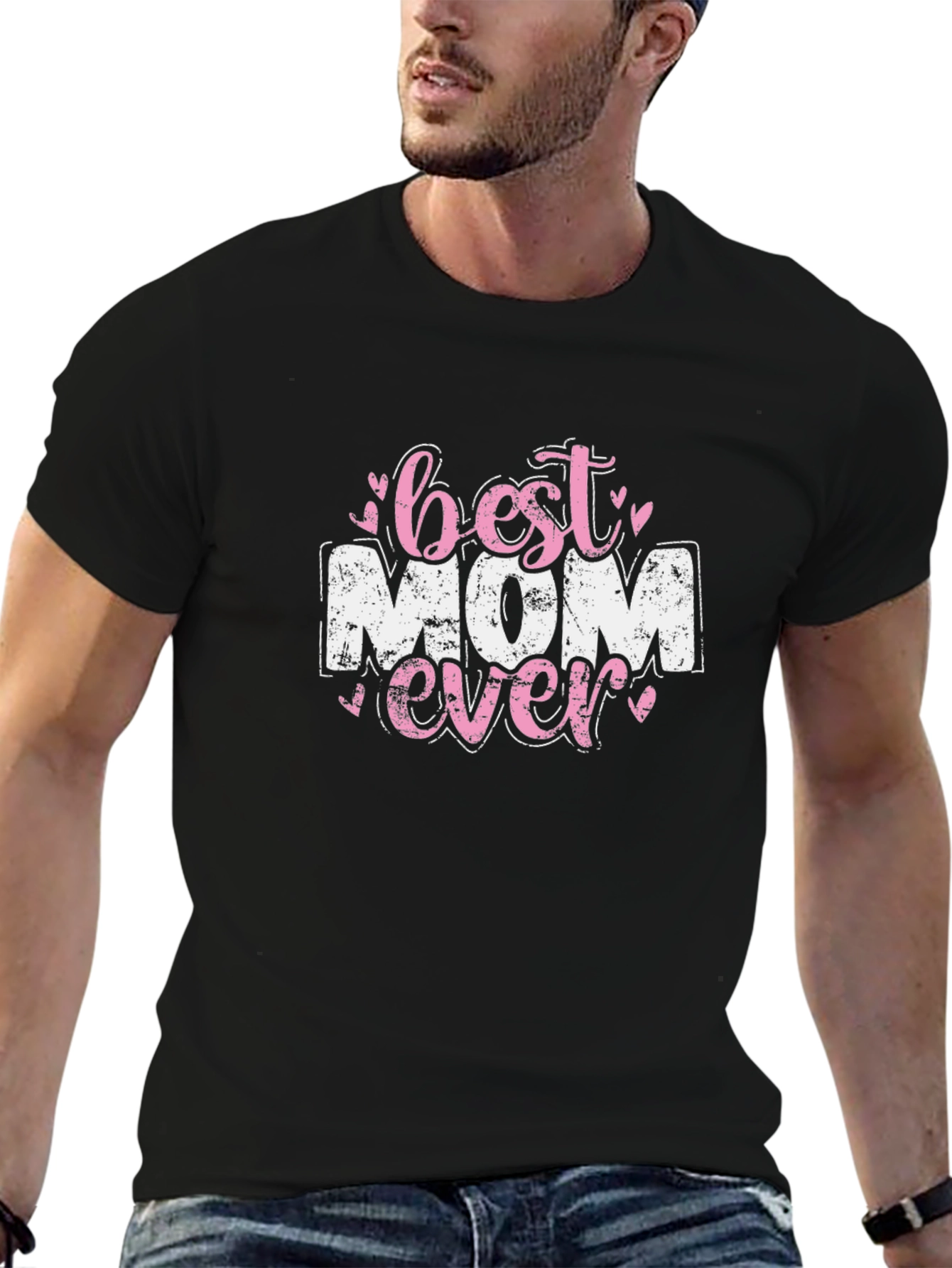 Best Mom Ever Graphic Tee - Black Cotton T-Shirt