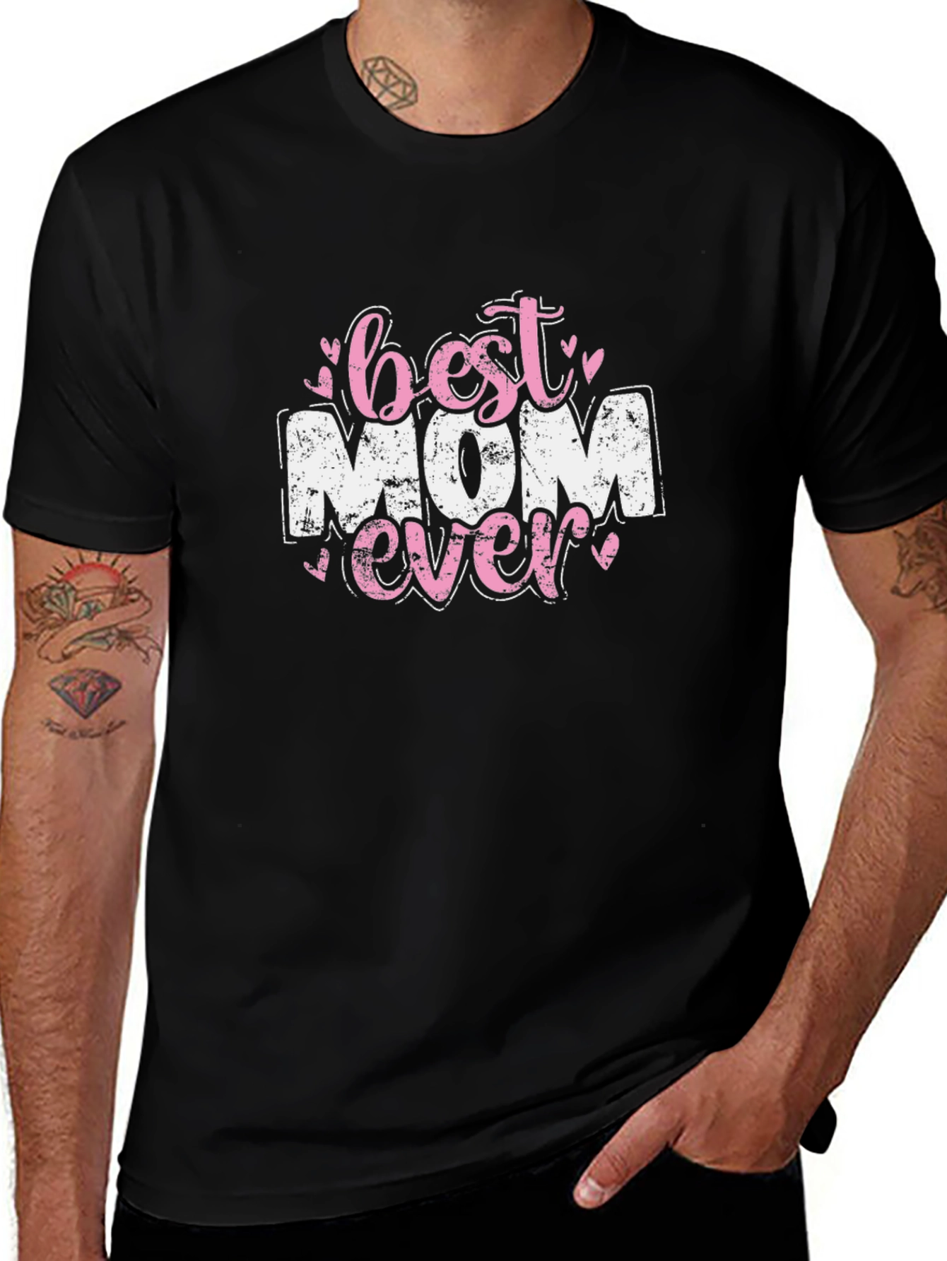 Best Mom Ever Graphic Tee - Black Cotton T-Shirt