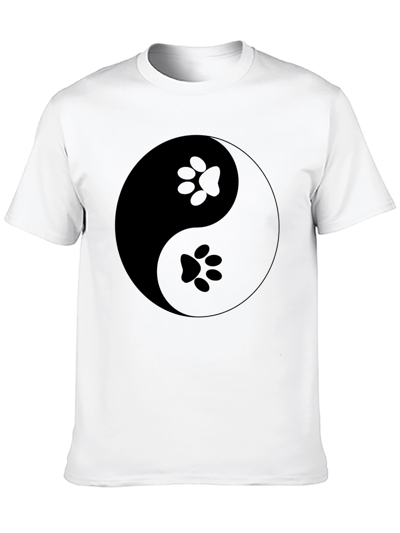 Yin Yang Paw Print T-Shirt - Balance & Harmony