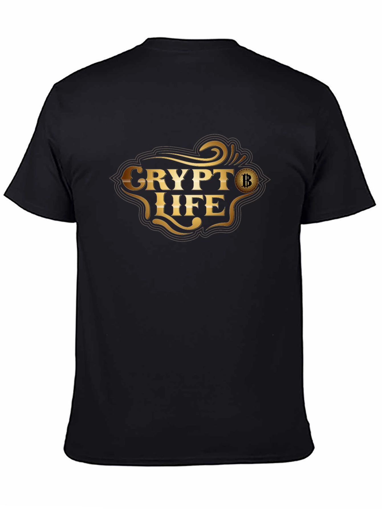 Crypto Life Bitcoin T-Shirt - Golden Design