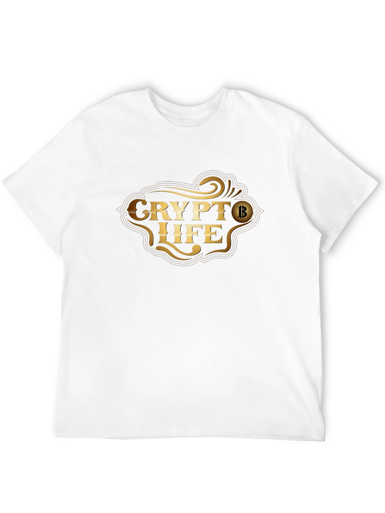 Crypto Life Bitcoin T-Shirt - Golden Design