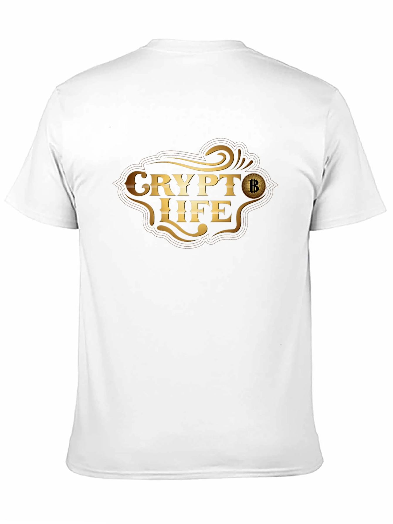 Crypto Life Bitcoin T-Shirt - Golden Design