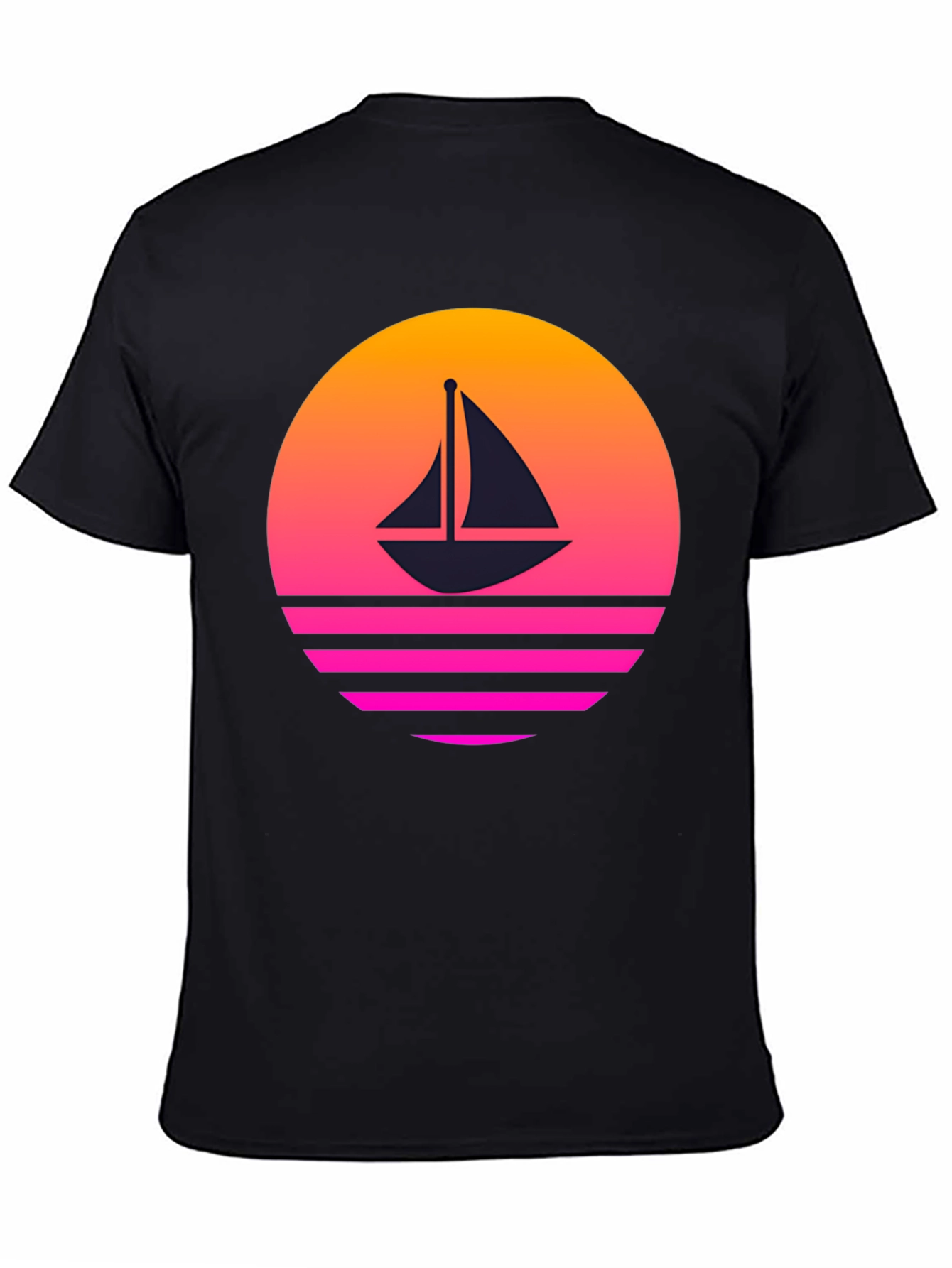 Retro Sunset Sailboat Graphic T-Shirt
