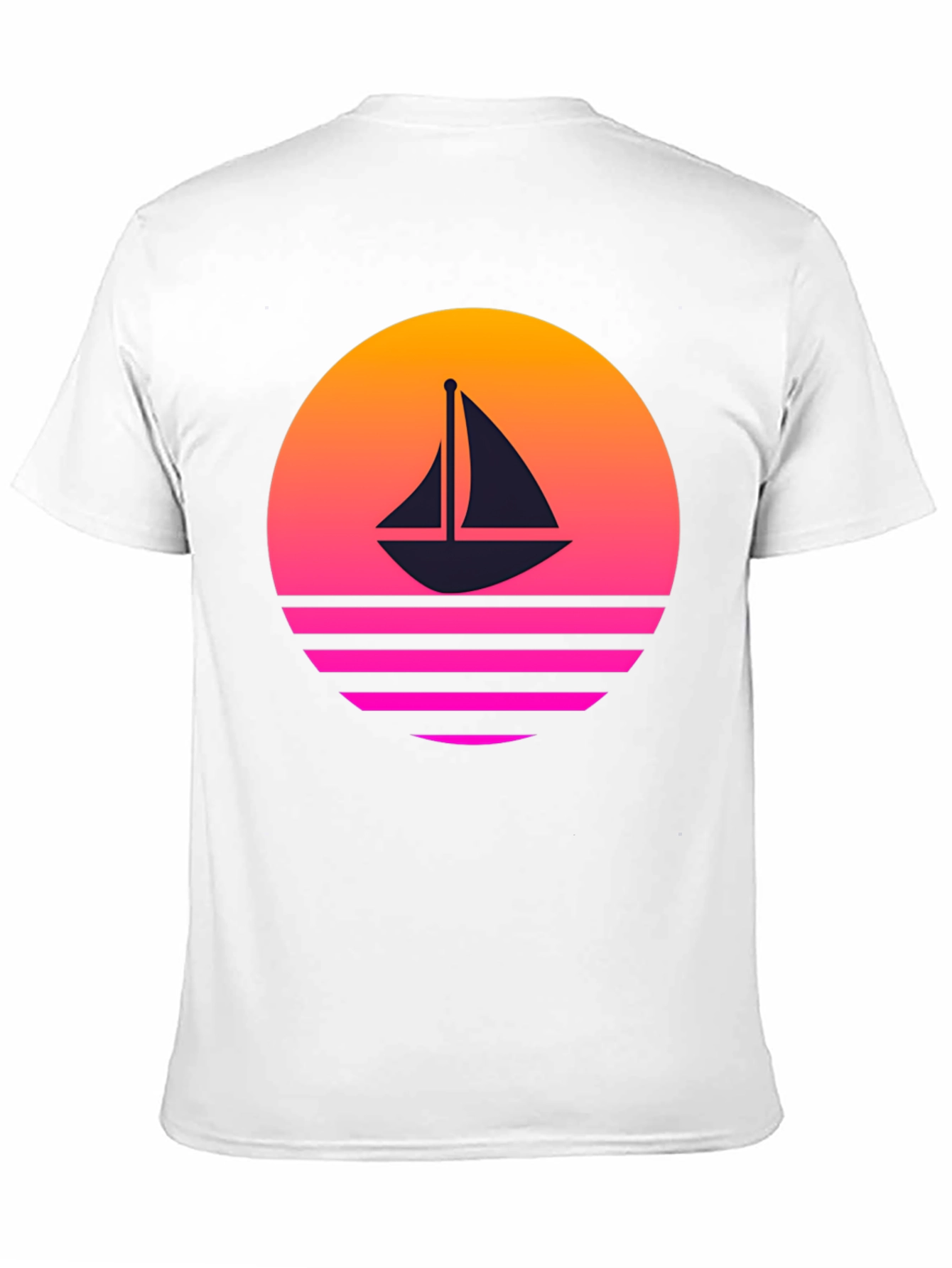 Retro Sunset Sailboat Graphic T-Shirt