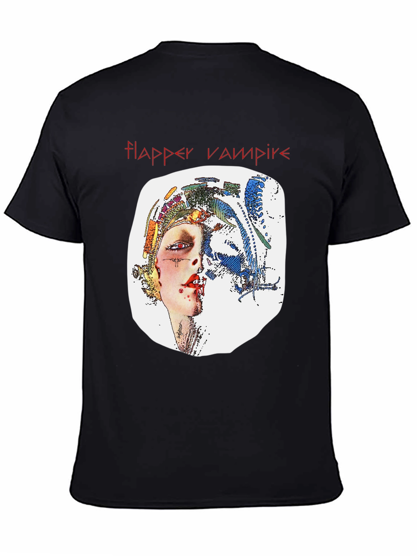 Flapper Vampire Graphic Tee - Black T-Shirt
