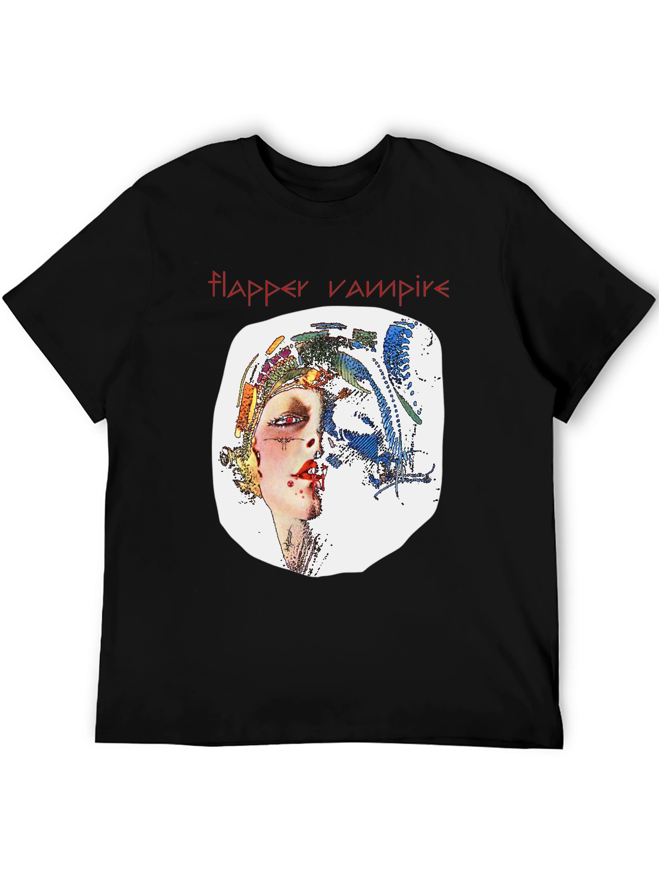 Flapper Vampire Graphic Tee - Black T-Shirt