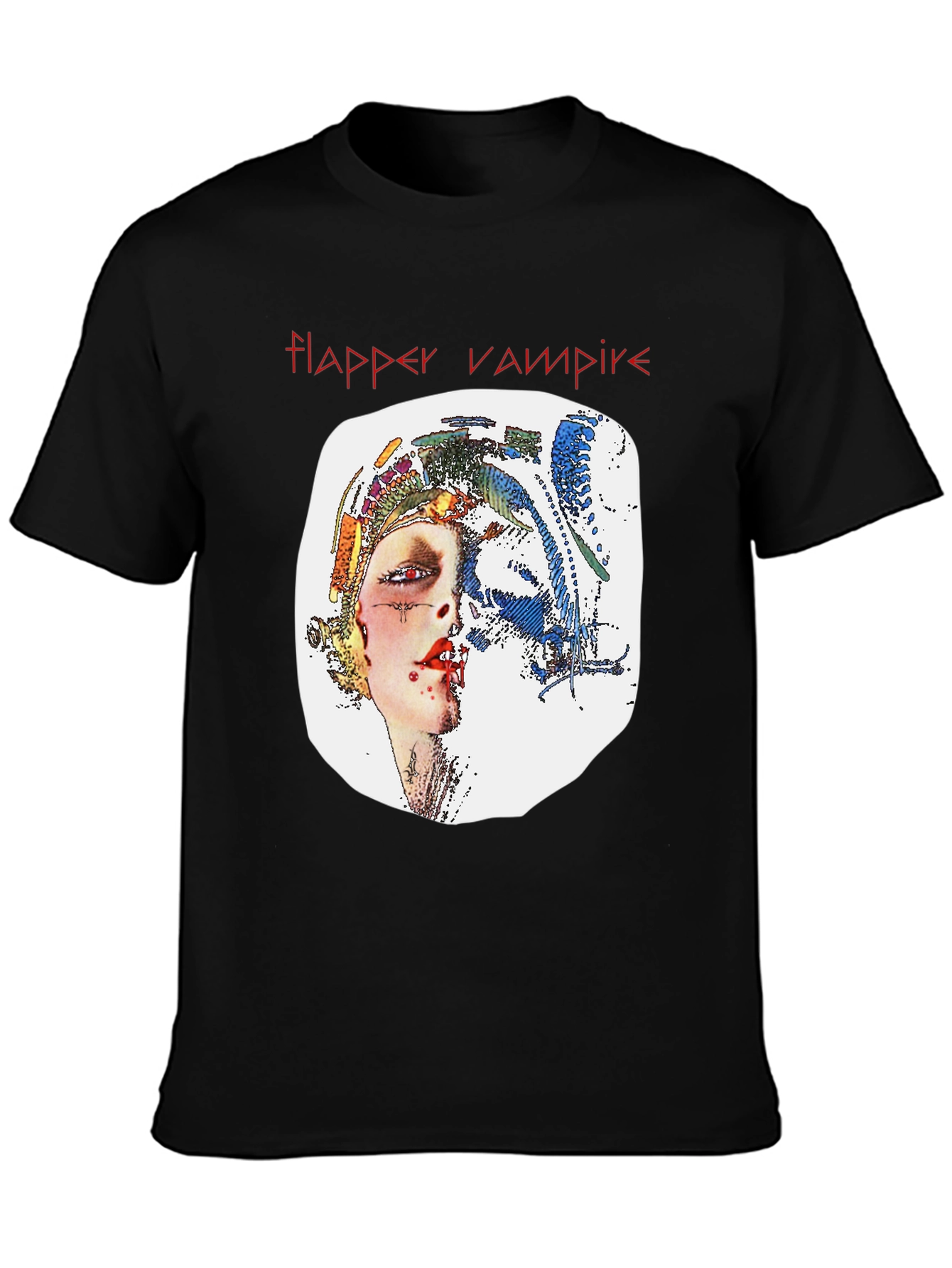 Flapper Vampire Graphic Tee - Black T-Shirt