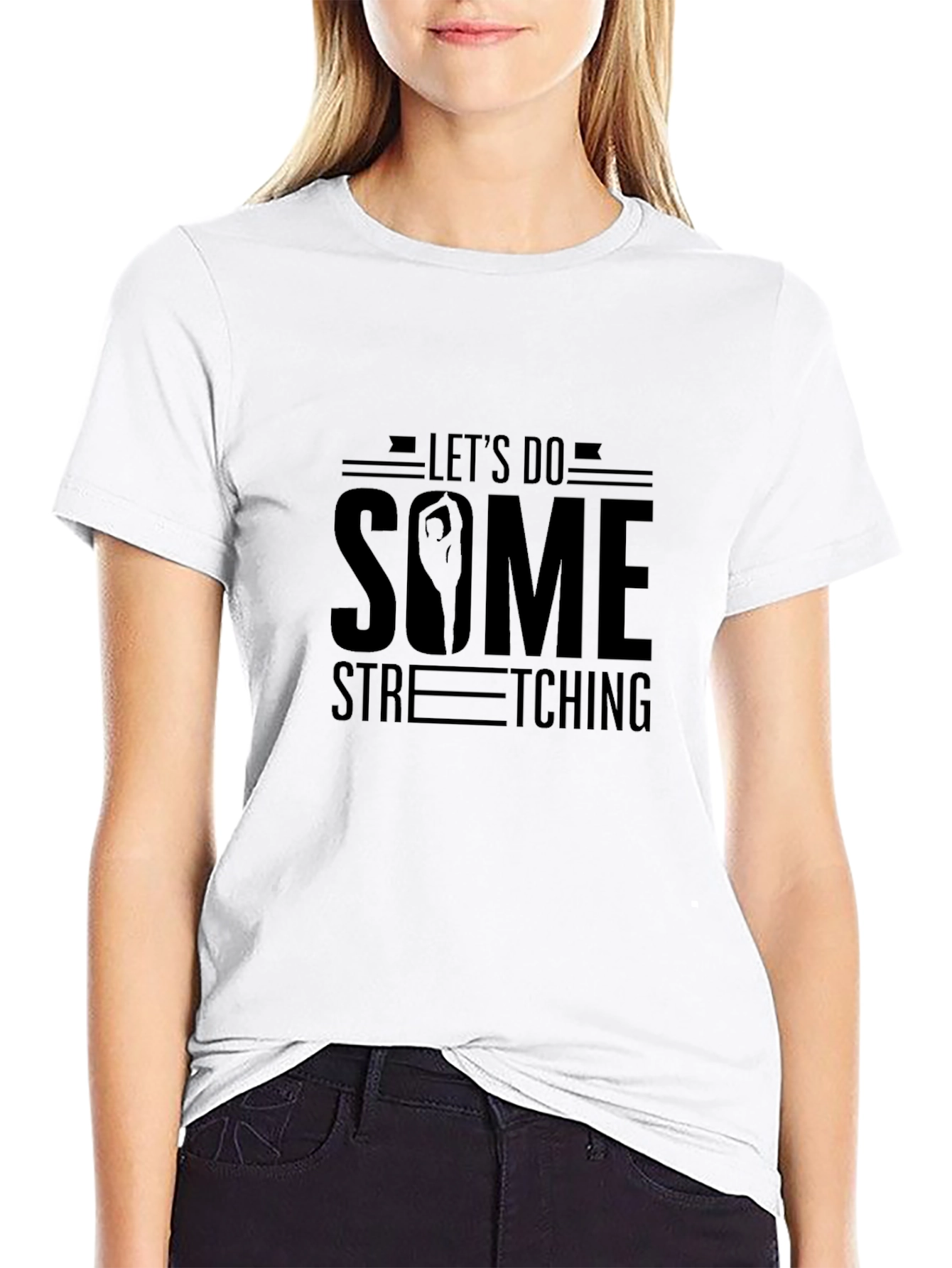 Lets Do Some Stretching Black T-Shirt