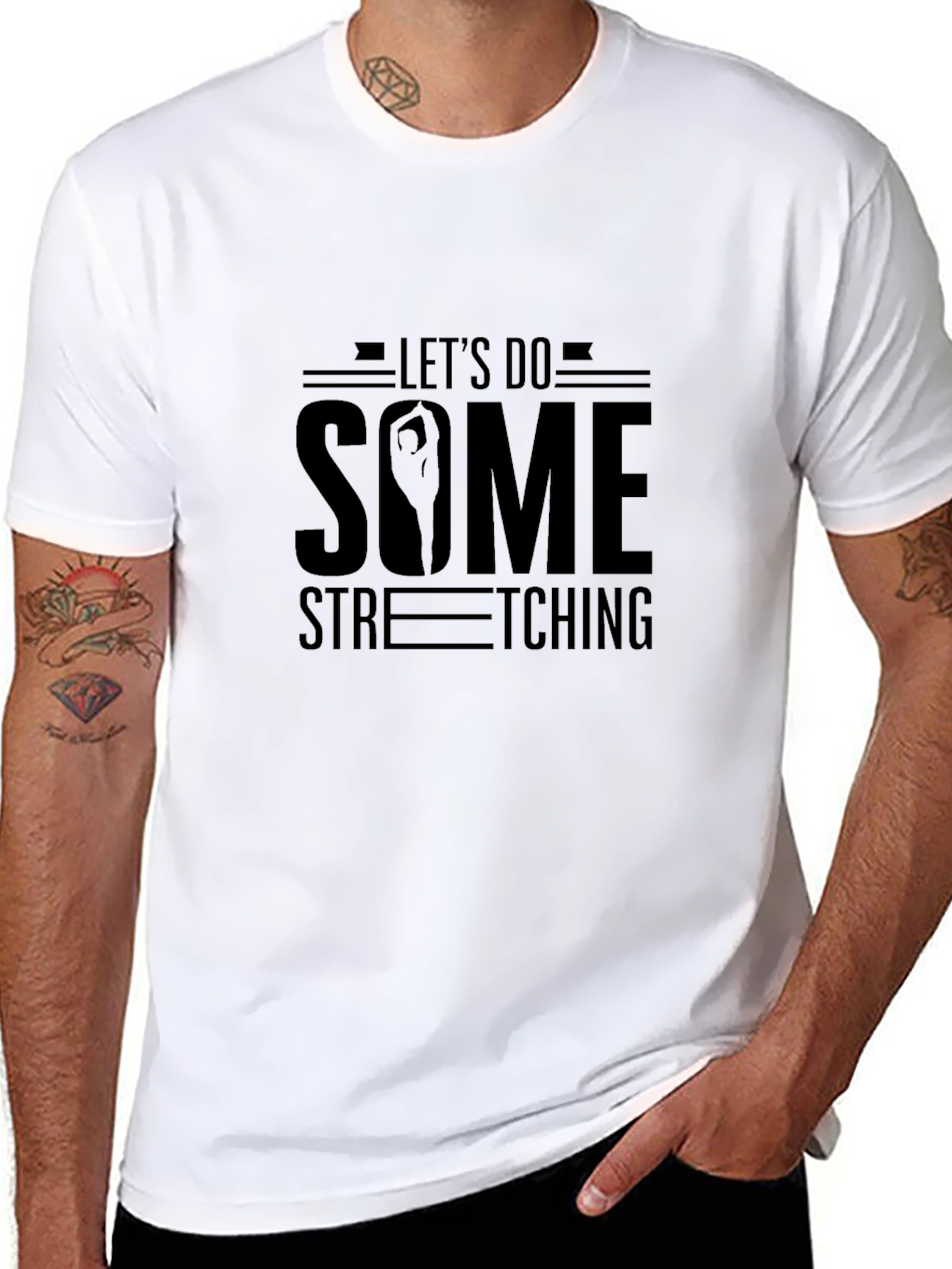Lets Do Some Stretching Black T-Shirt