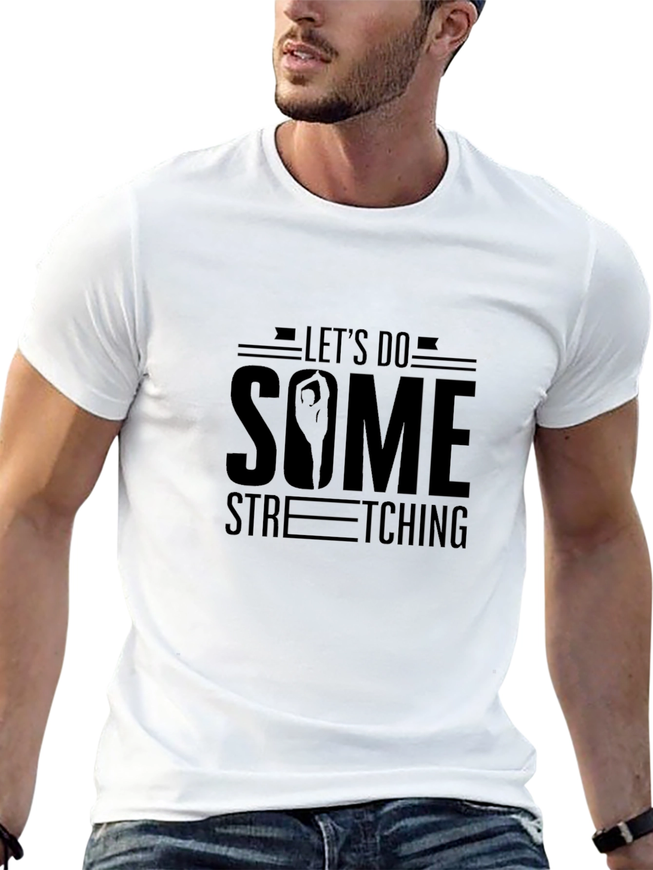 Lets Do Some Stretching Black T-Shirt