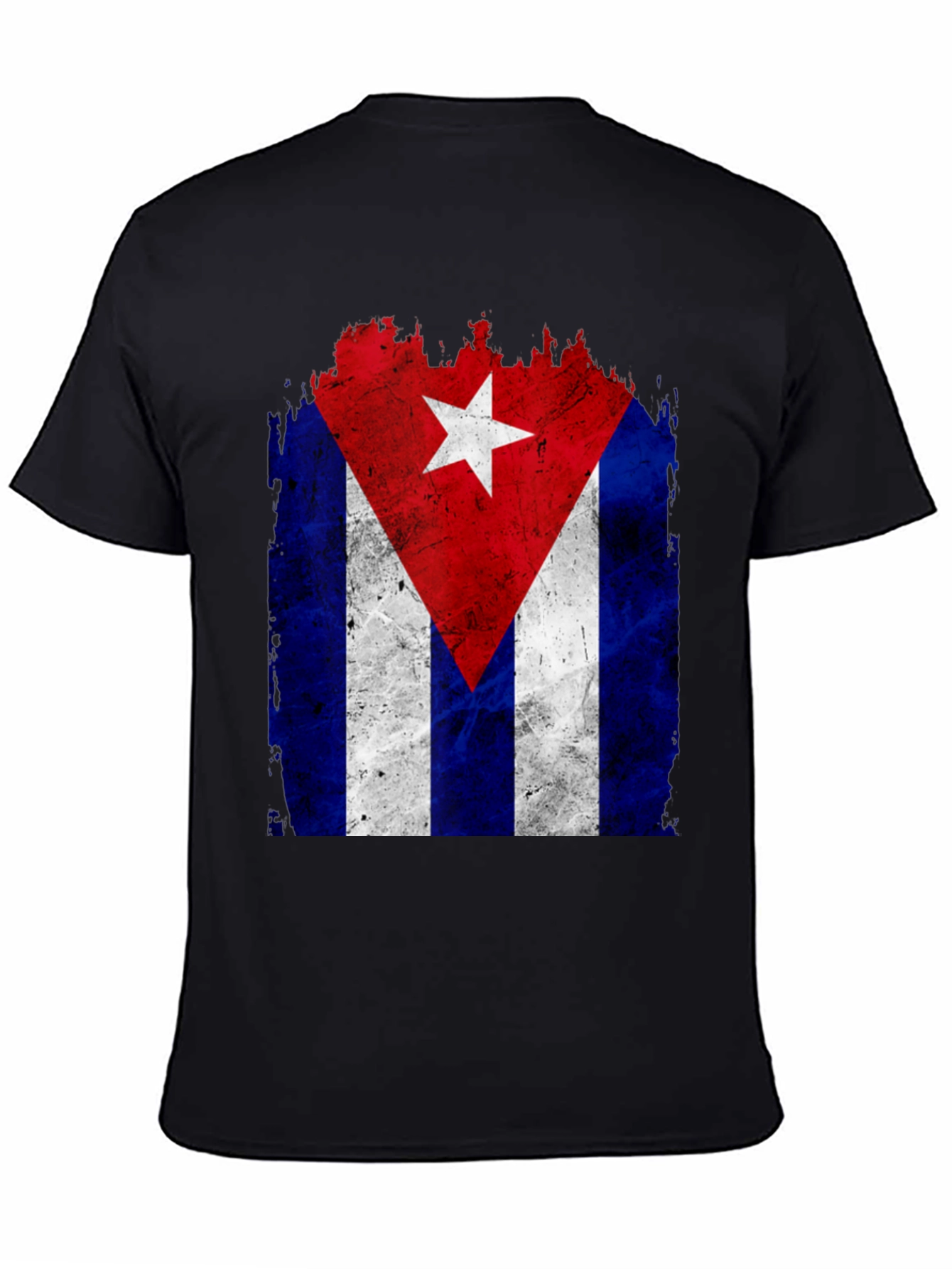 Cuban Flag Graphic Tee - Distressed Design