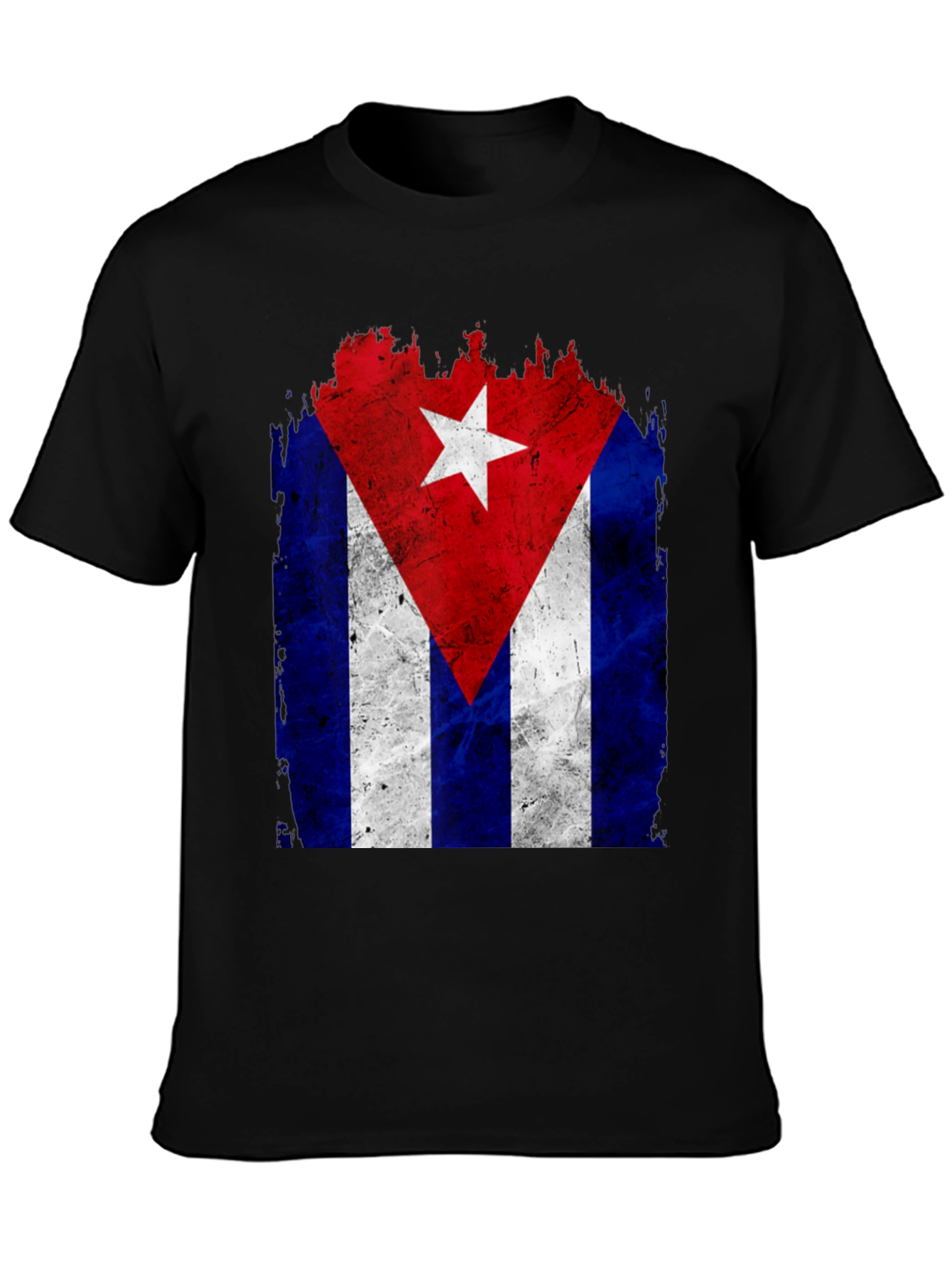Cuban Flag Graphic Tee - Distressed Design