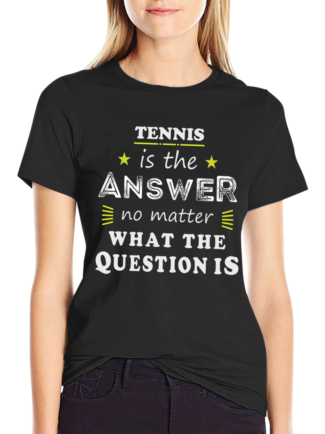 Tennis is the Answer T-Shirt - Black