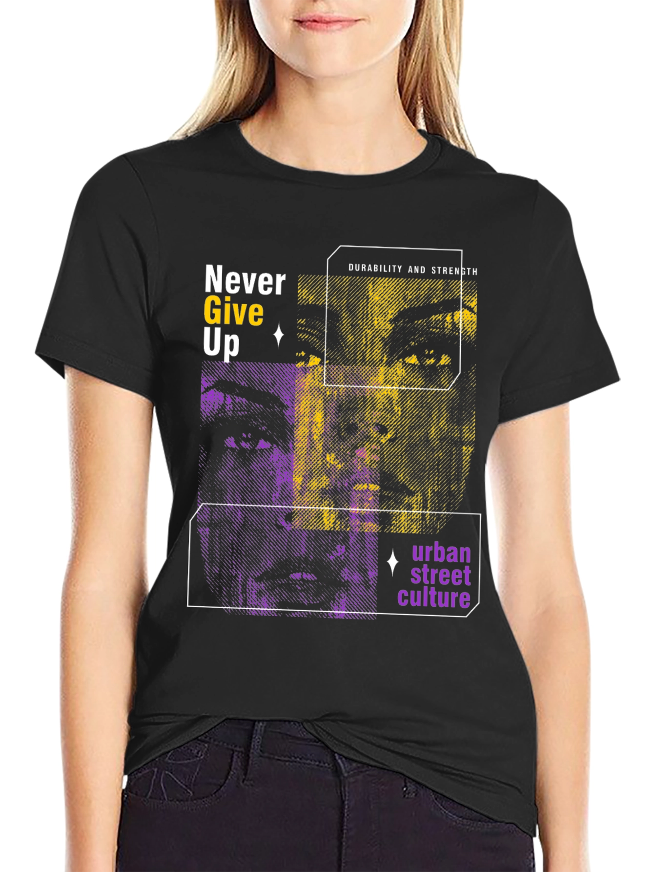 Never Give Up Graphic Tee - Urban Street Style