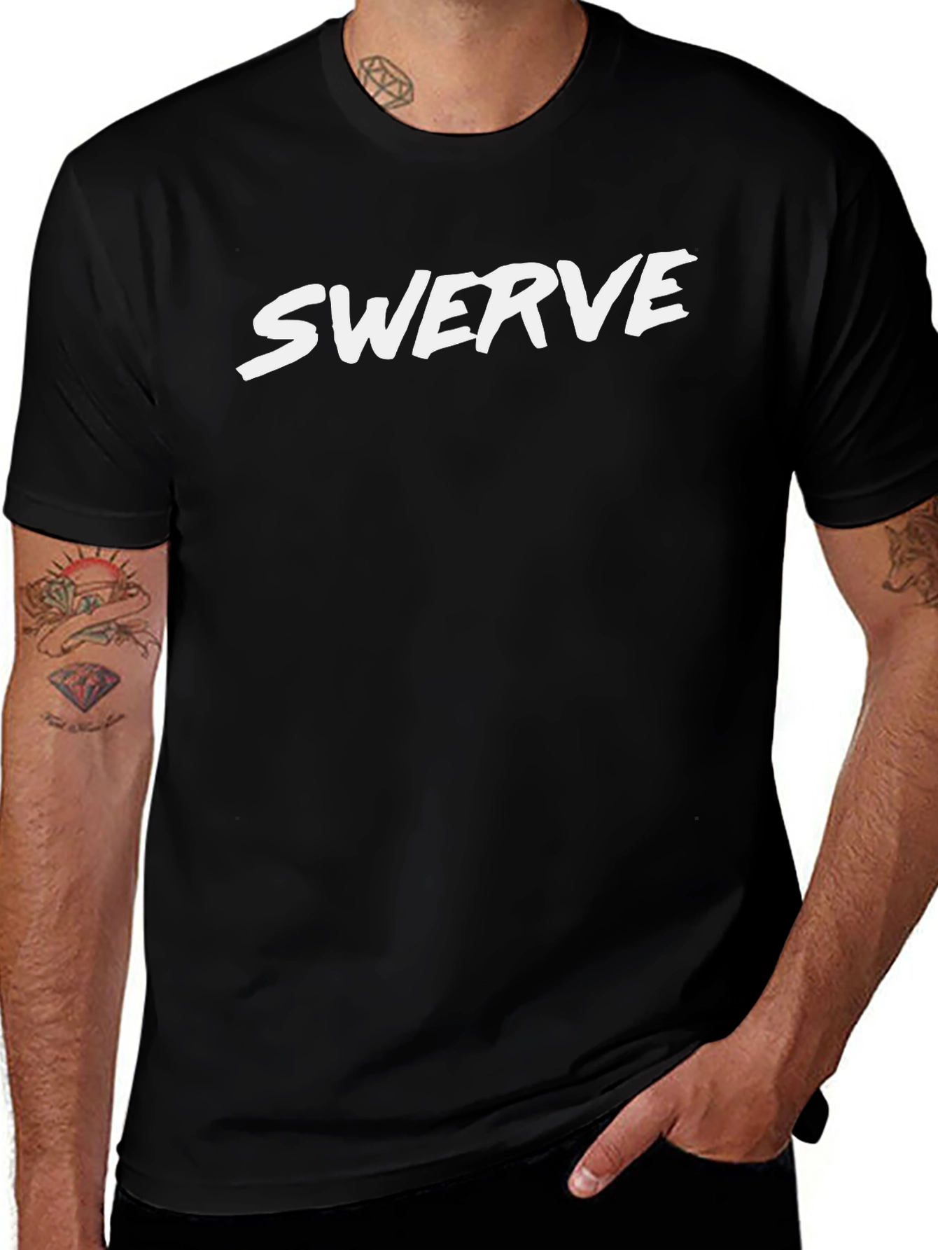 Swerve Graphic Tee - Black Cotton Blend