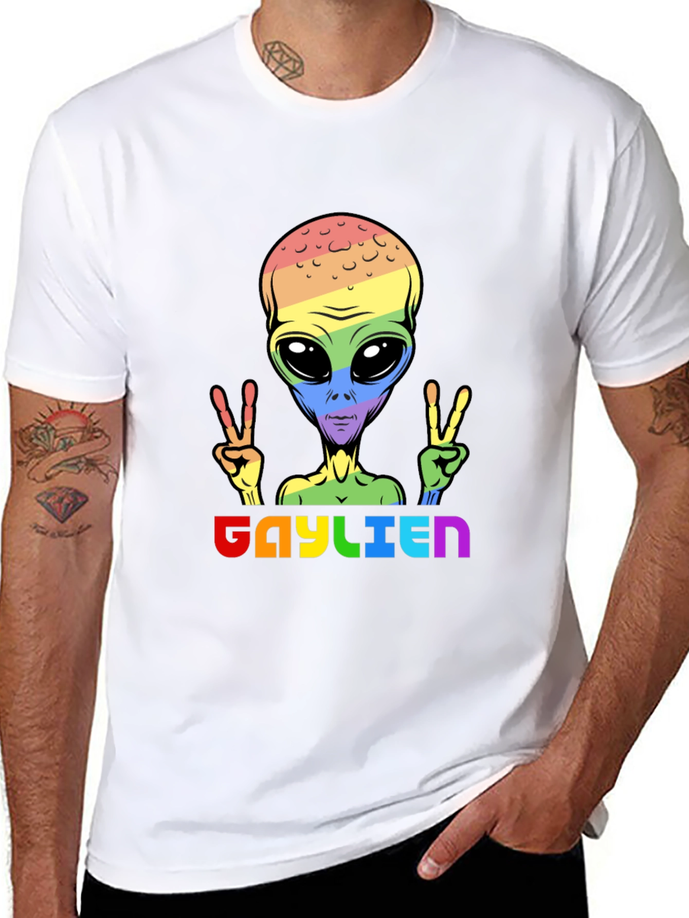 Gaylien Pride T-Shirt - LGBTQ Alien Peace