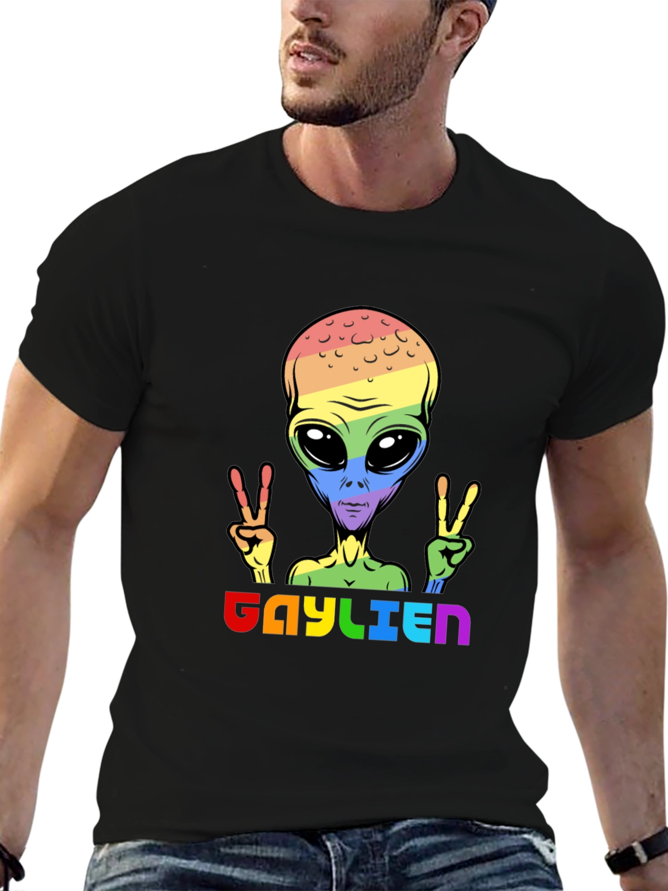 Gaylien Pride T-Shirt - LGBTQ Alien Peace