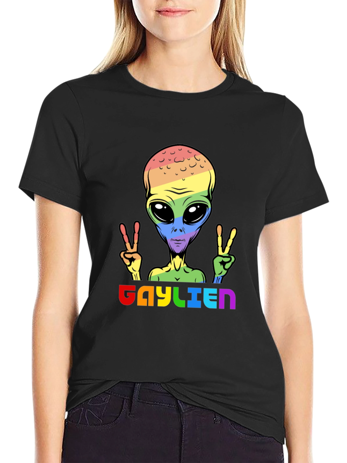 Gaylien Pride T-Shirt - LGBTQ Alien Peace