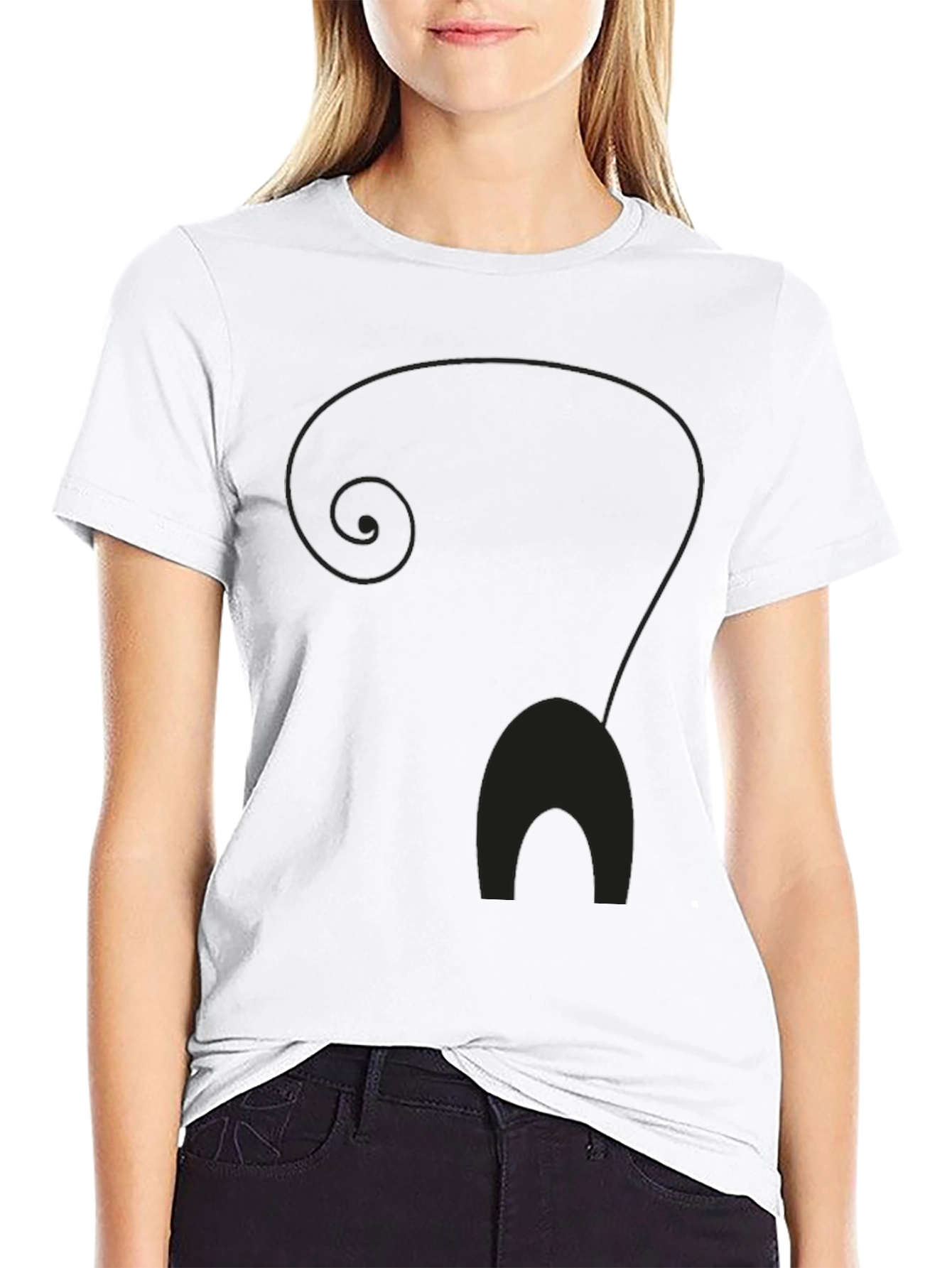 Mens Black Cat Silhouette Graphic T-Shirt