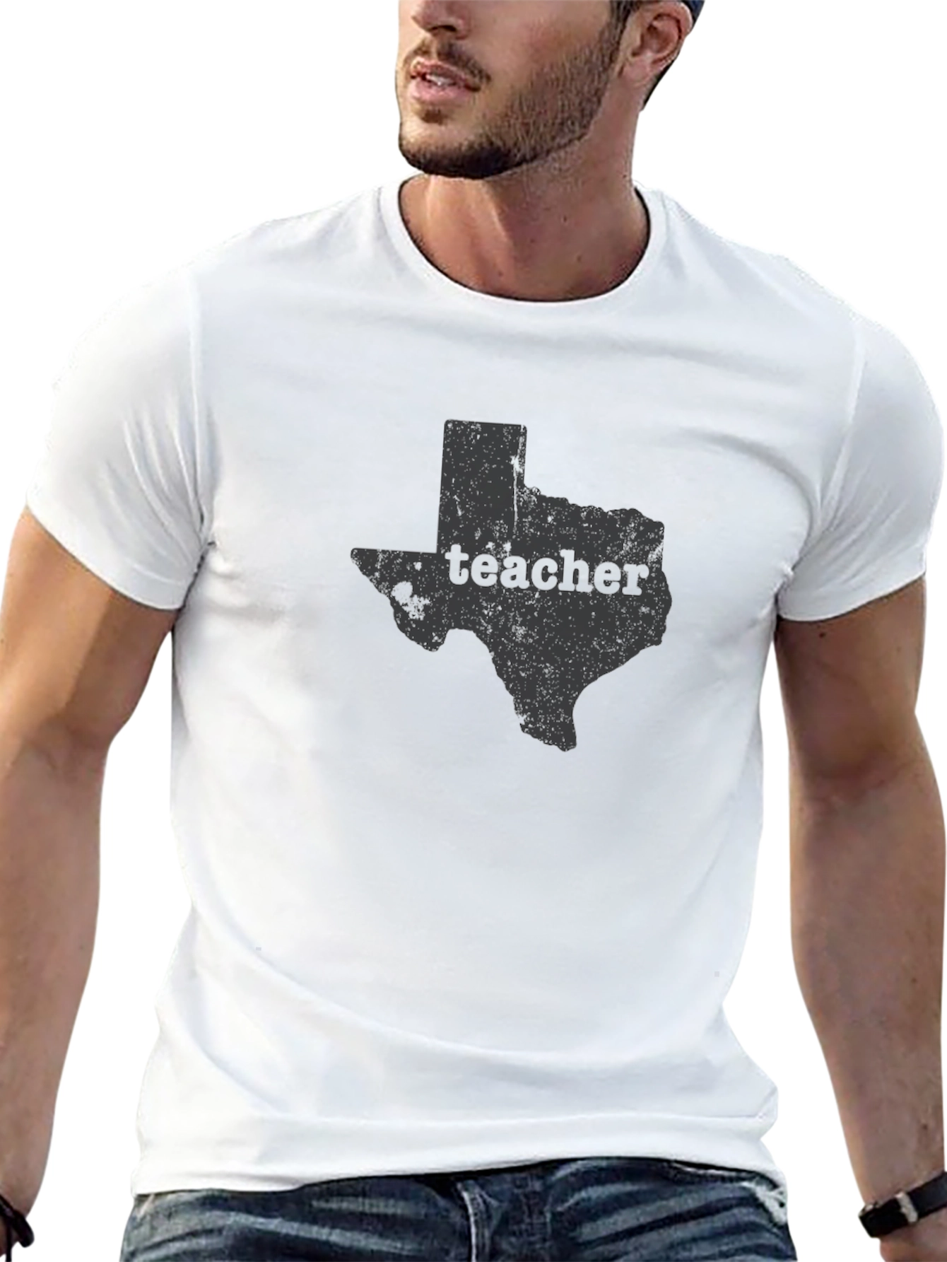 Texas Teacher Graphic Tee - Black Cotton T-Shirt