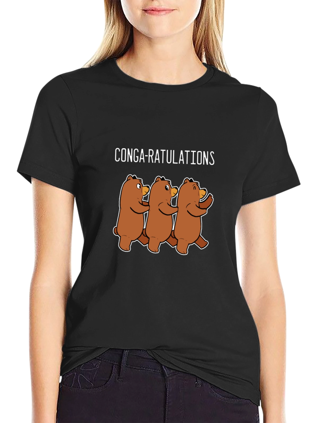 Conga-ratulations Funny Bear Graphic T-Shirt